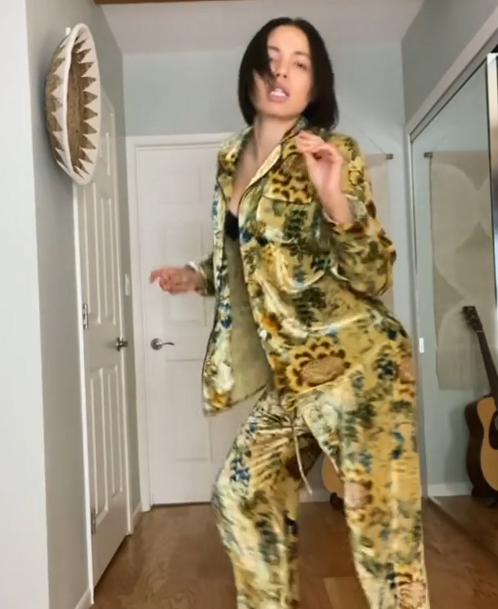 Samira Leopard Cotton Jersey Pyjama Set