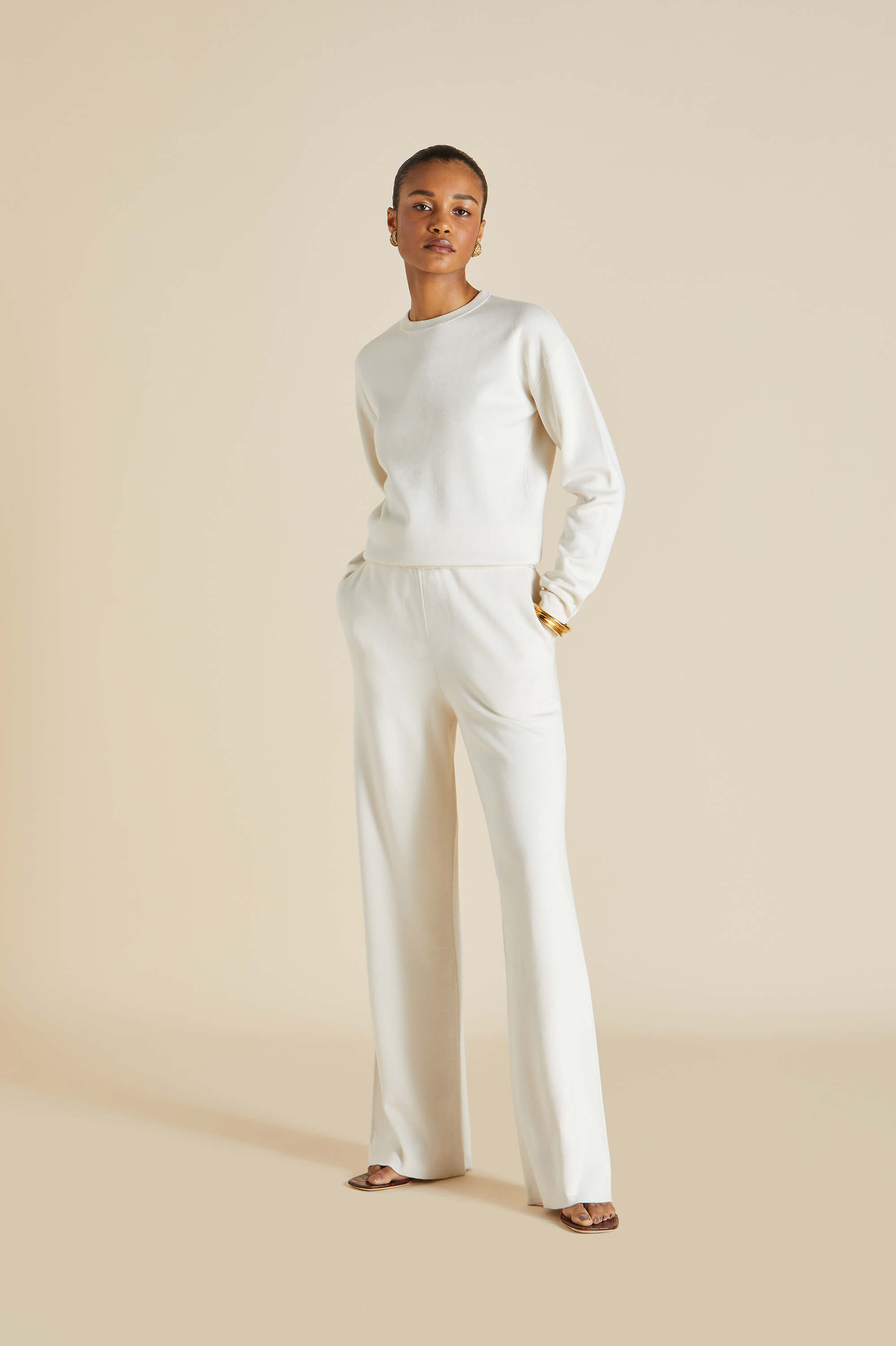 carmel alaska ivory tracksuit in silk-cashmere