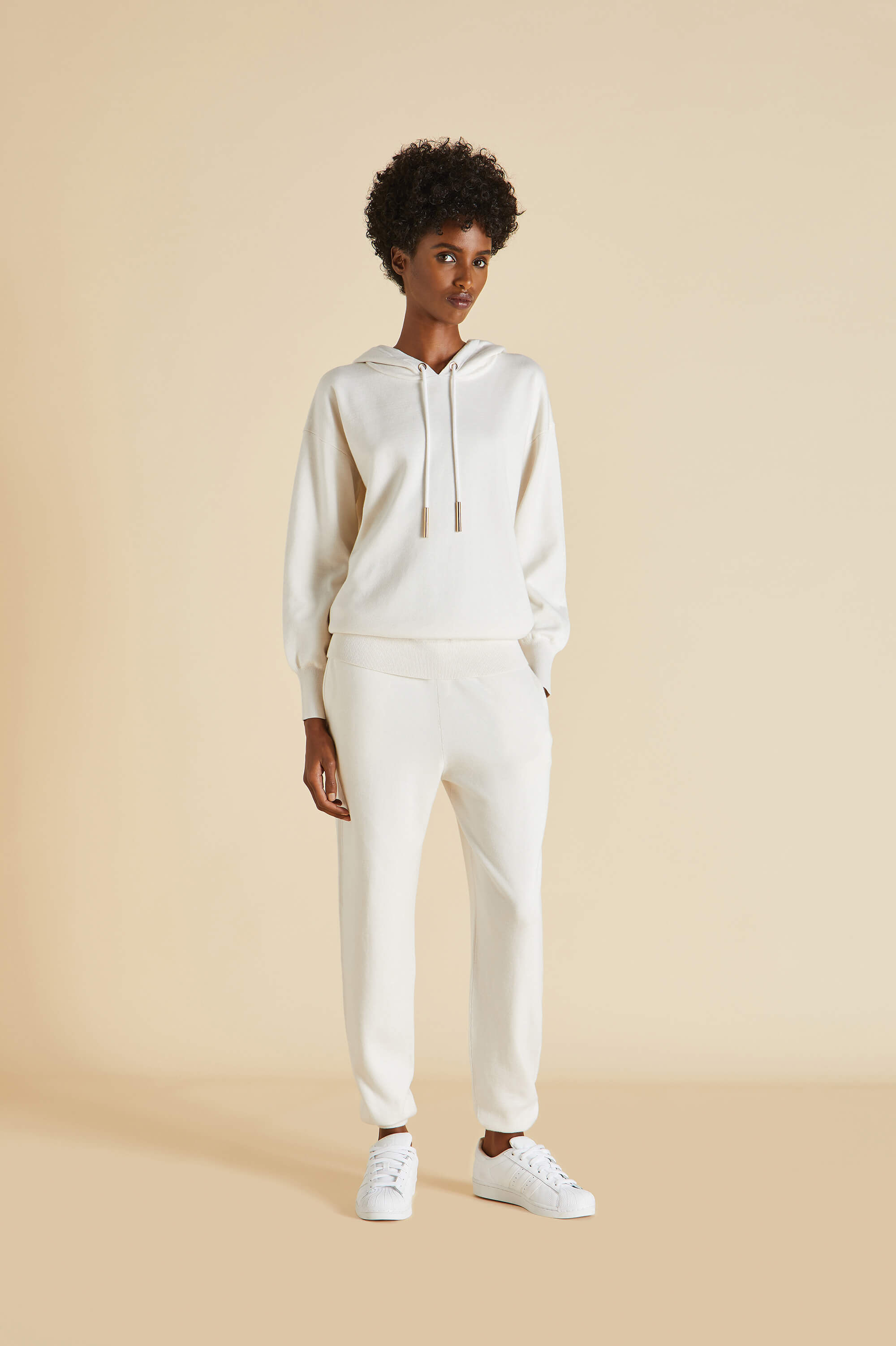 gia alaska ivory tracksuit in silk-cashmere