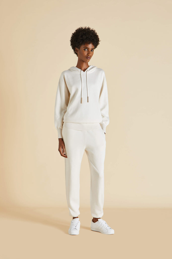 Gia Alaska Ivory Tracksuit in Silk-Cashmere