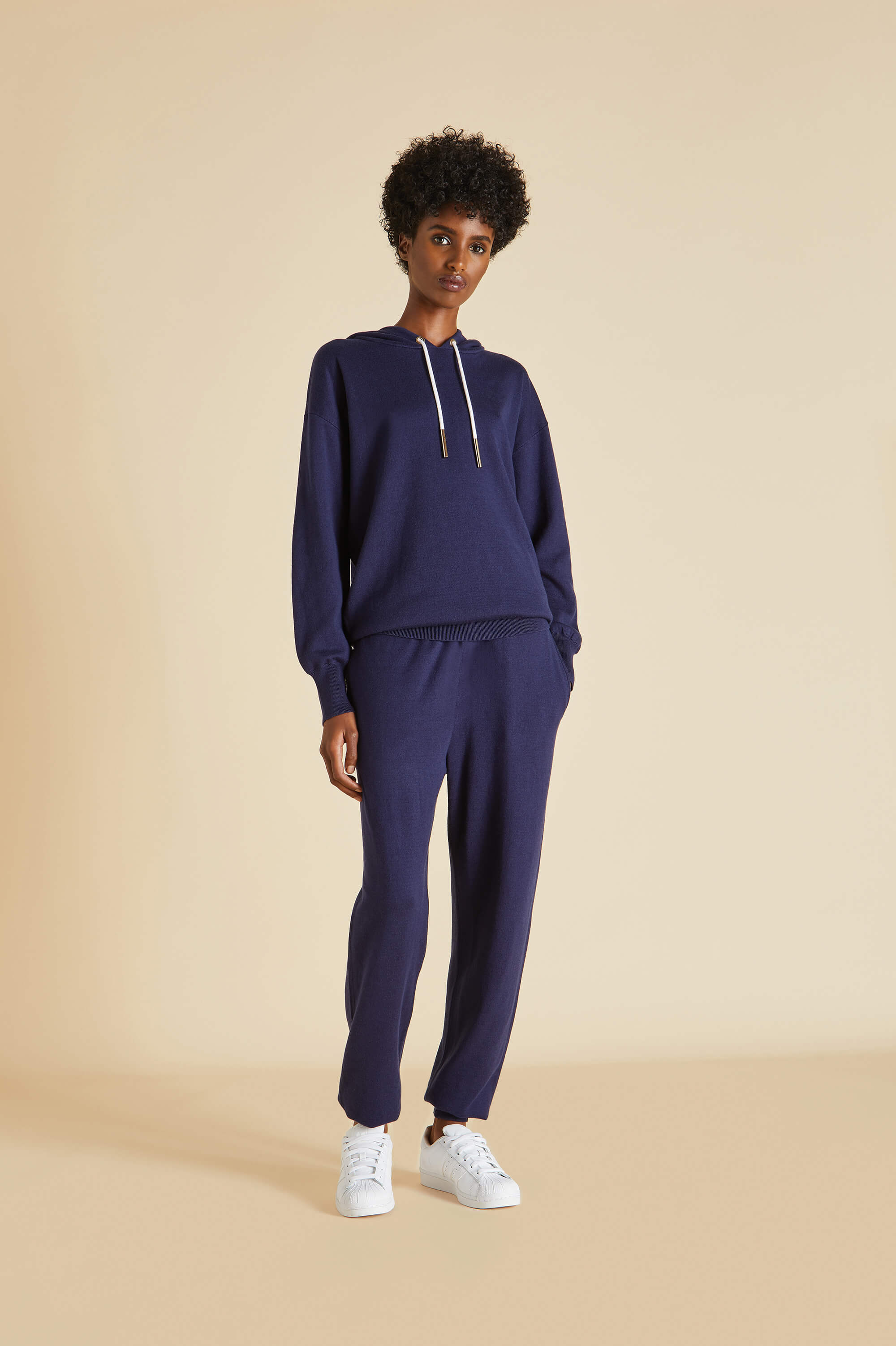 Gia Paris Navy Tracksuit in Silk-Cashmere - Main Image