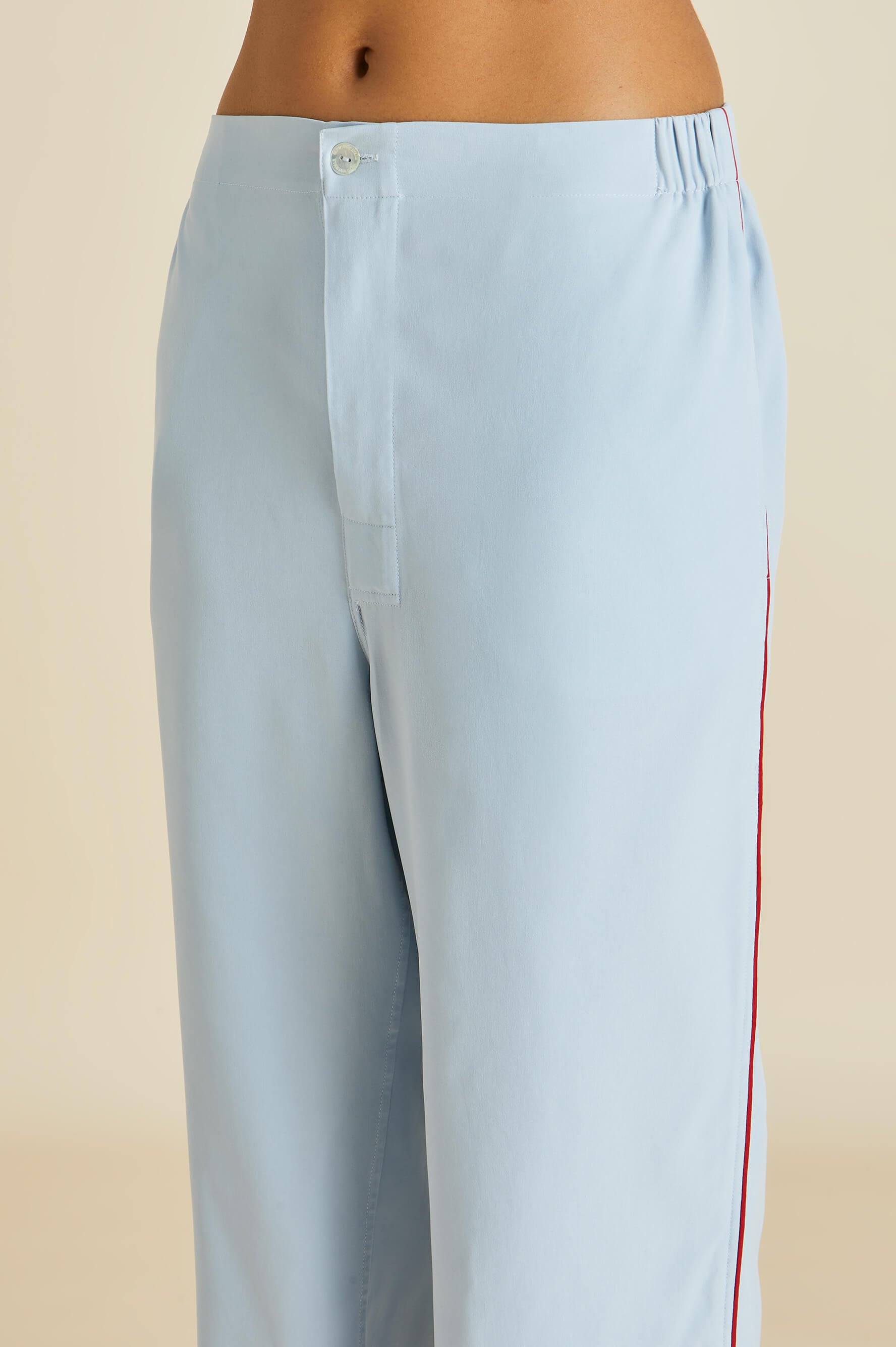 Laurent Cerulean Blue Pajamas in Sandwashed Silk