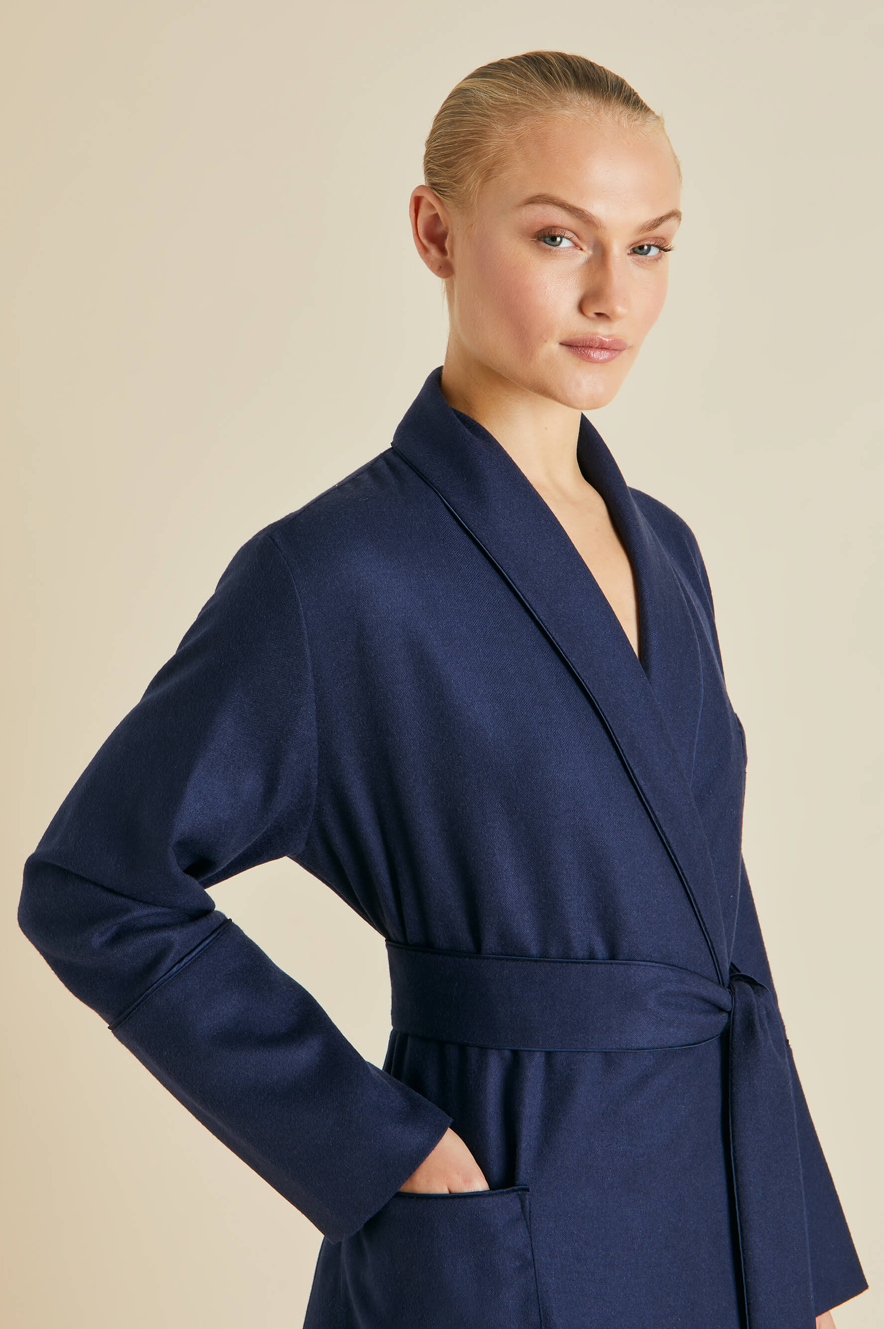 Logan Osaka Navy Robe in Cashmere