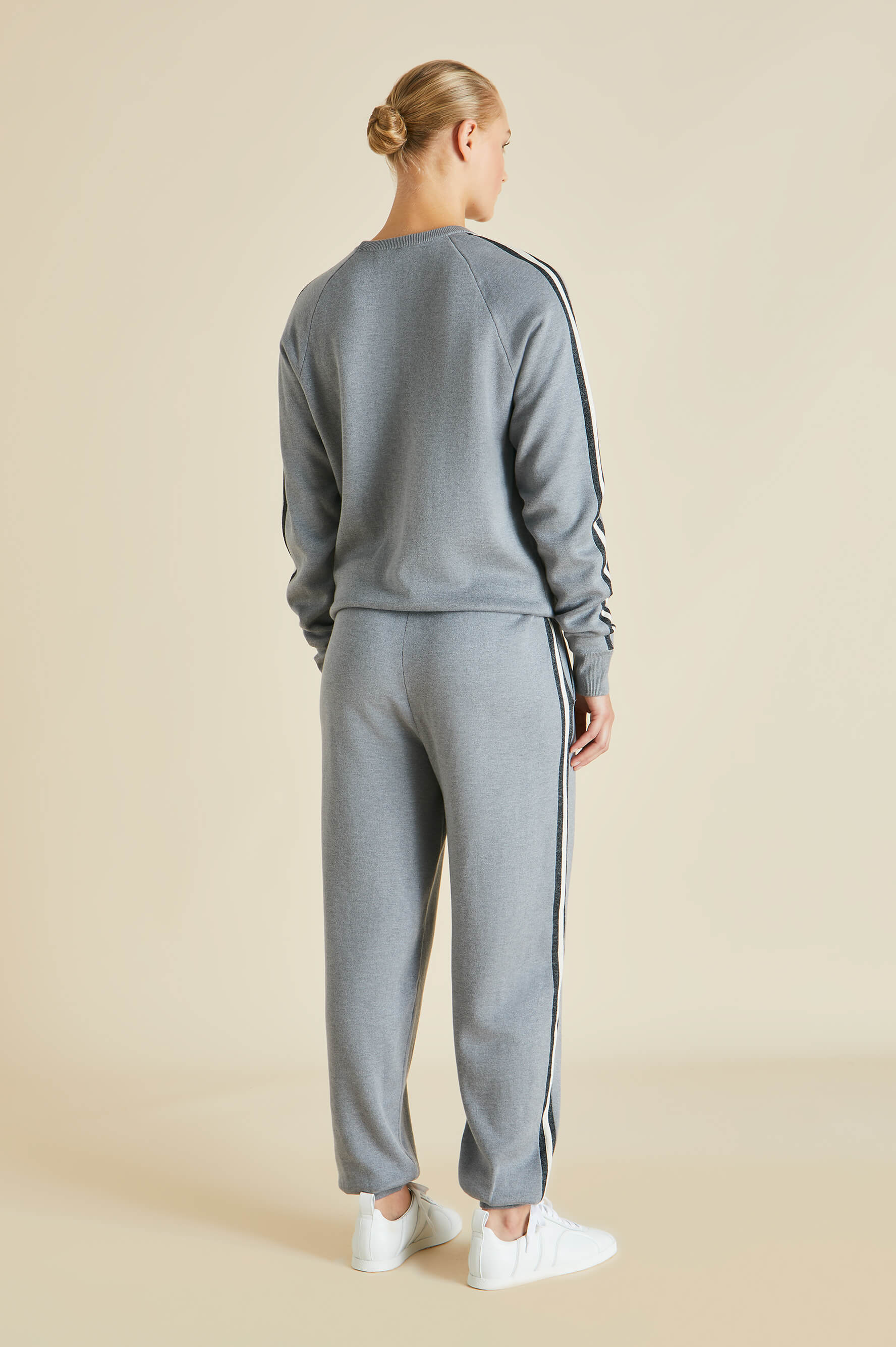 Missy London Grey Tracksuit in Silk-Cashmere