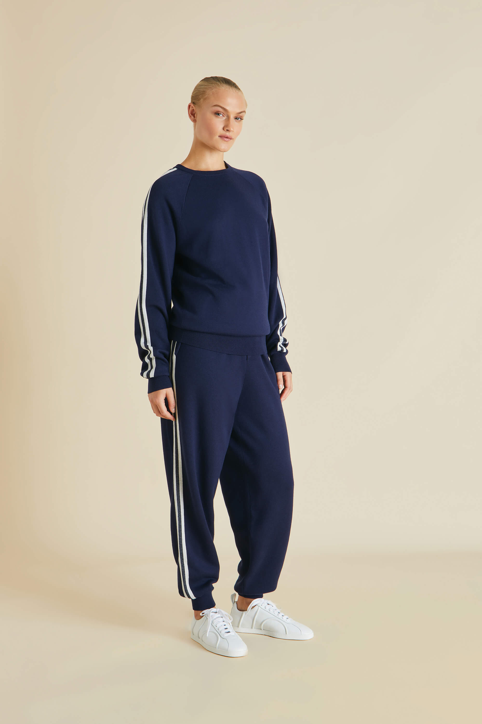 Missy Paris Navy Tracksuit in Silk-Cashmere