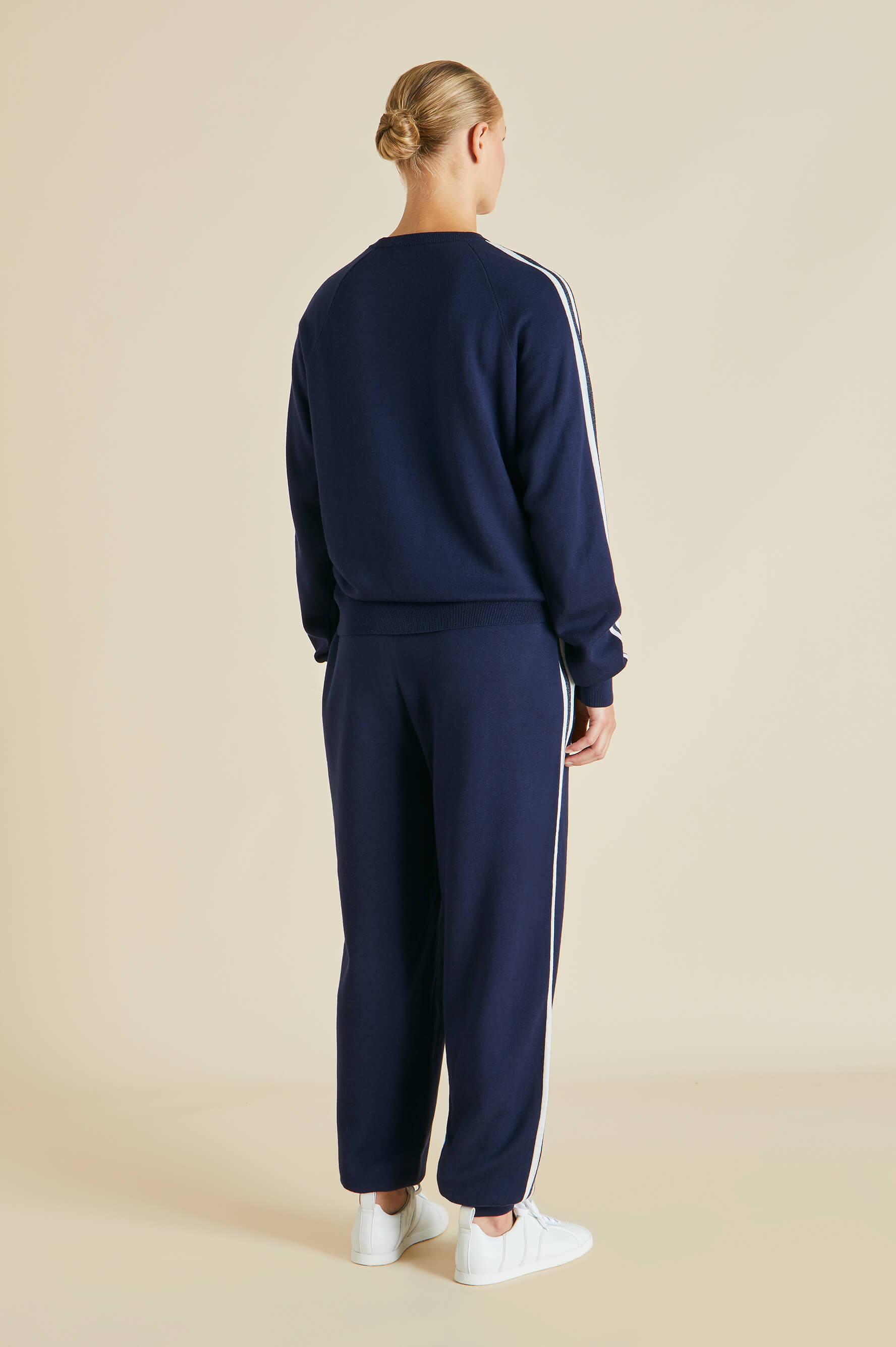 Missy Paris Navy Tracksuit in Silk-Cashmere