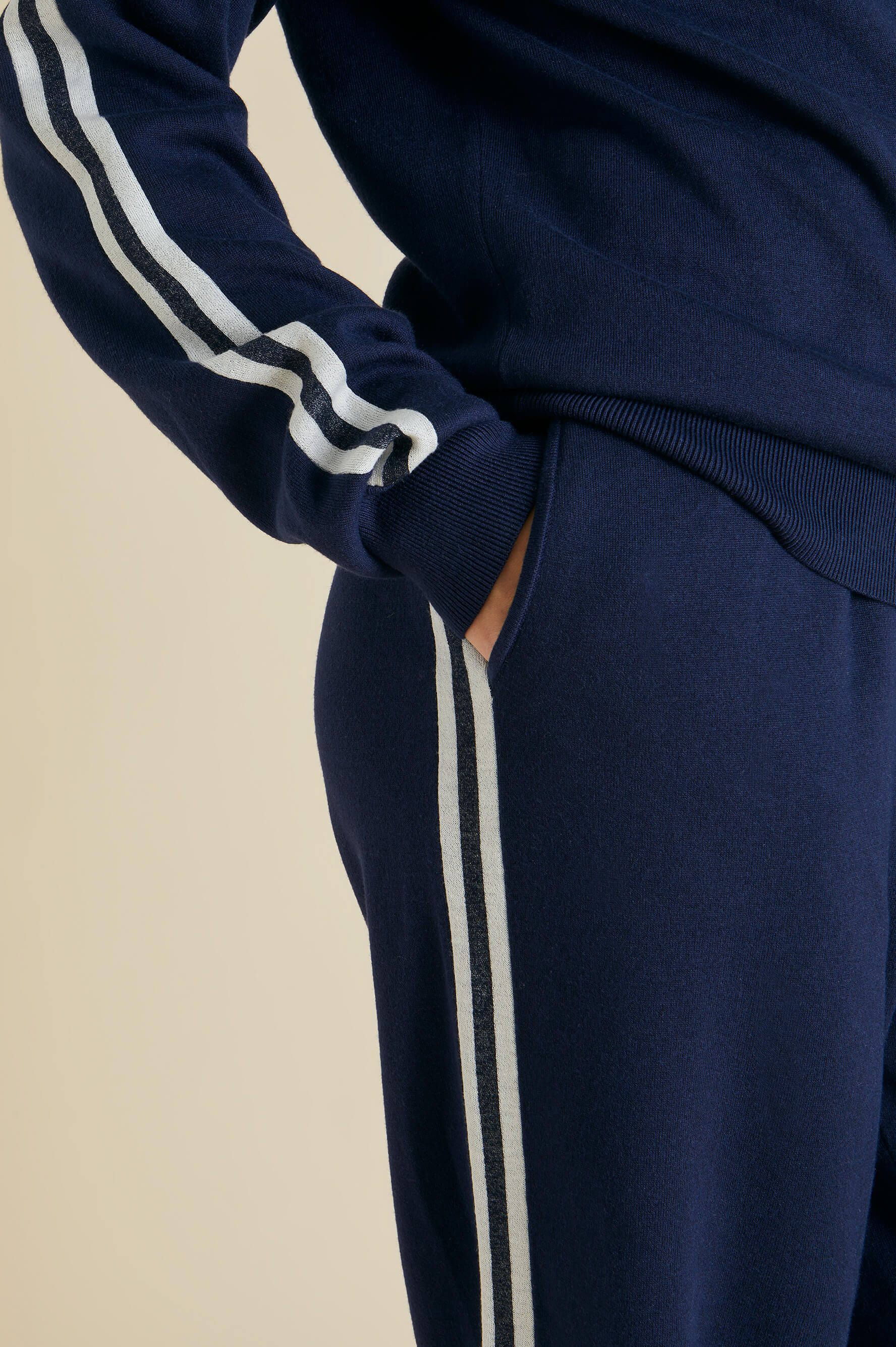 Missy Paris Navy Tracksuit in Silk-Cashmere