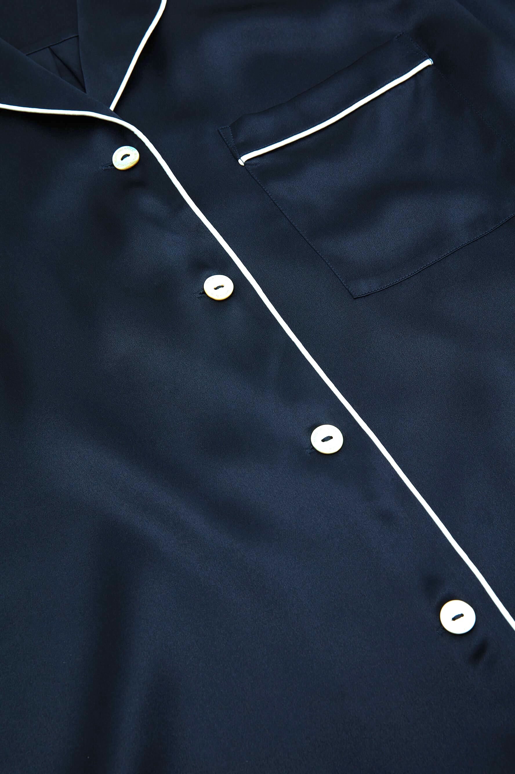 Poppy Navy Nightshirt in Silk Satin | Olivia von Halle