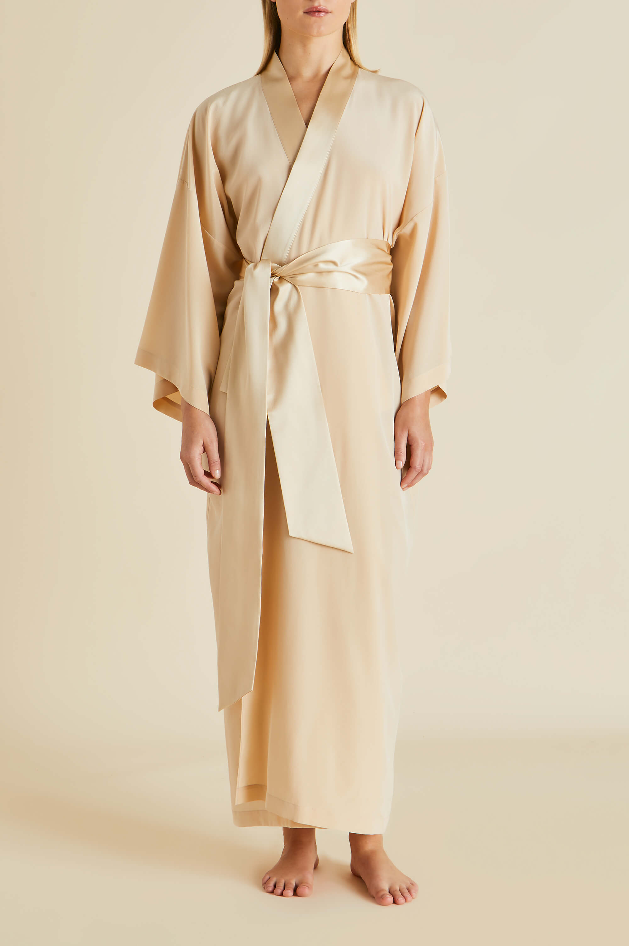 queenie caramel silk robe