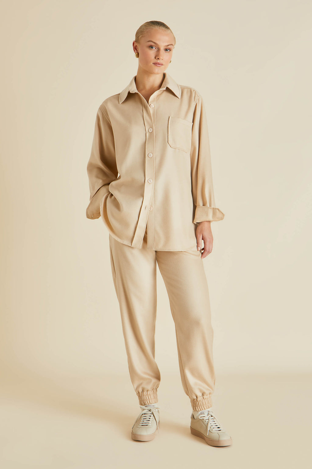 Cashmere Tracksuit Set Beige