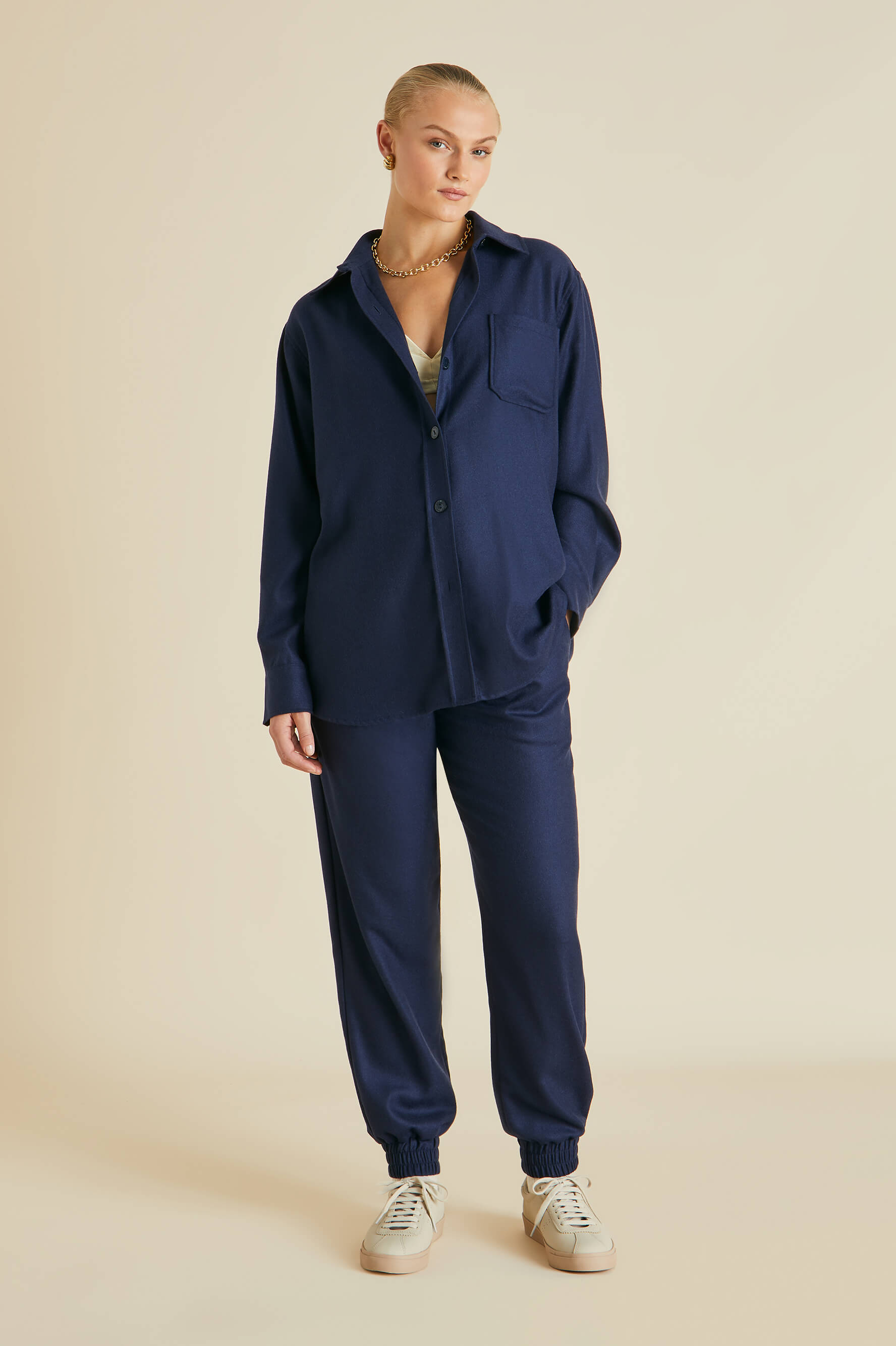 radziwill osaka navy cashmere tracksuit