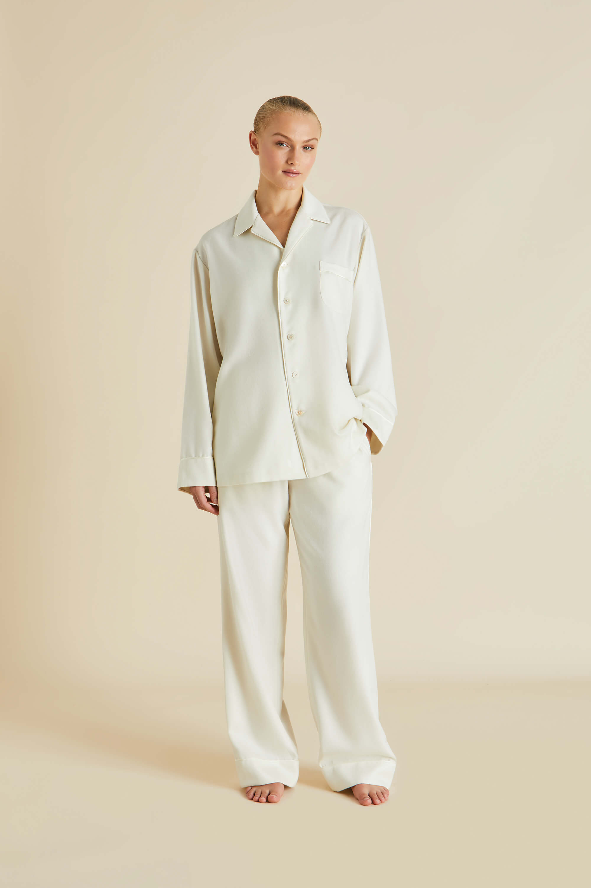 vanderbilt aspen ivory cashmere pajamas