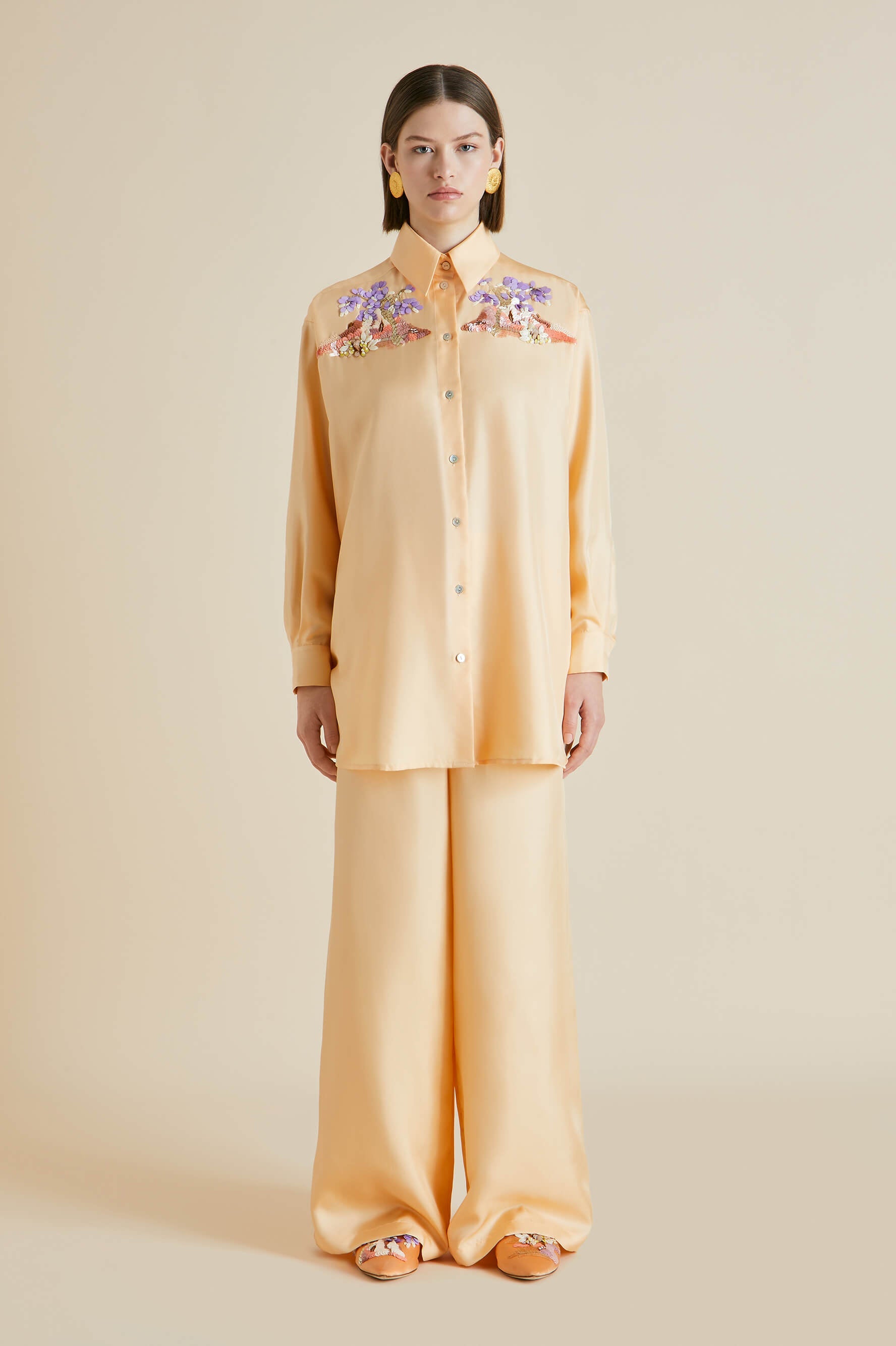 wolfe orange mountain silk twill pajamas