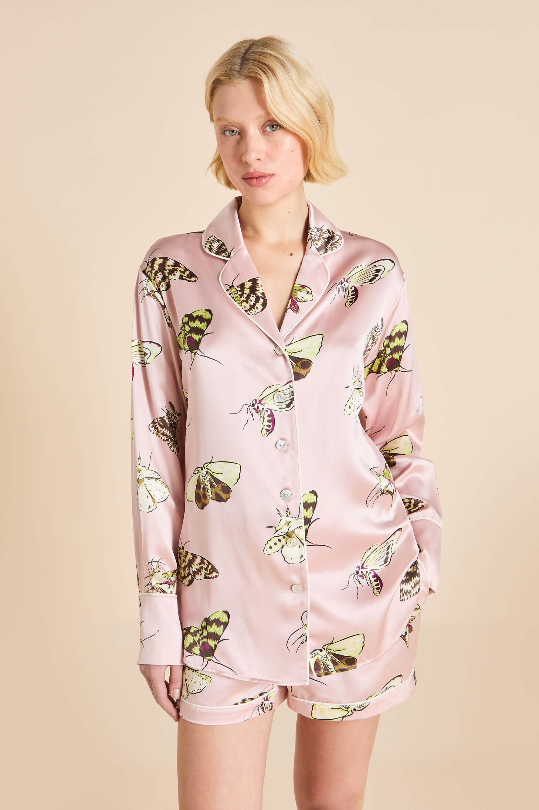 alba elda pink moth pyjamas in silk satin 