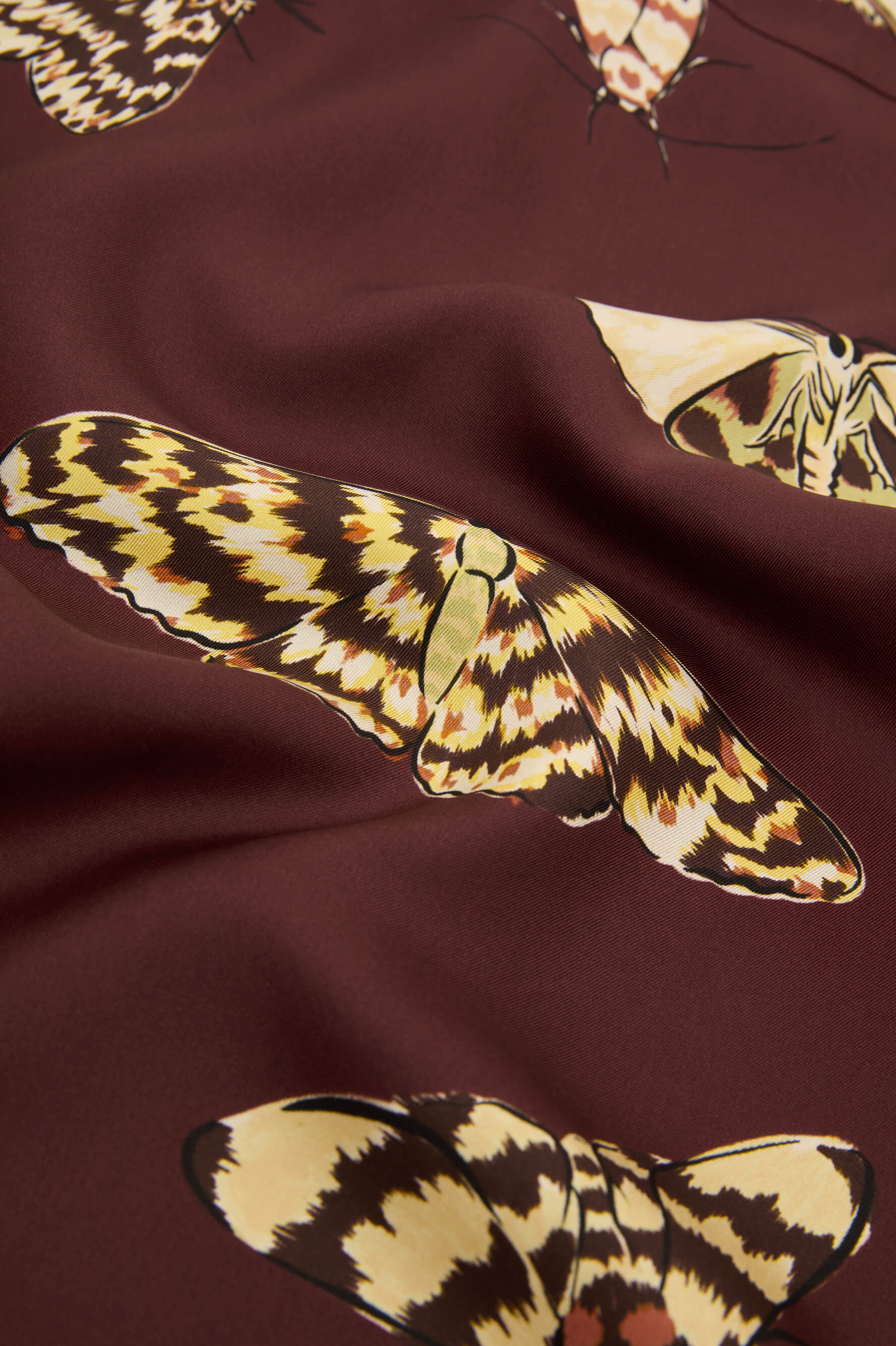 Alba Ettore Brown Moth Pyjamas in Silk Twill