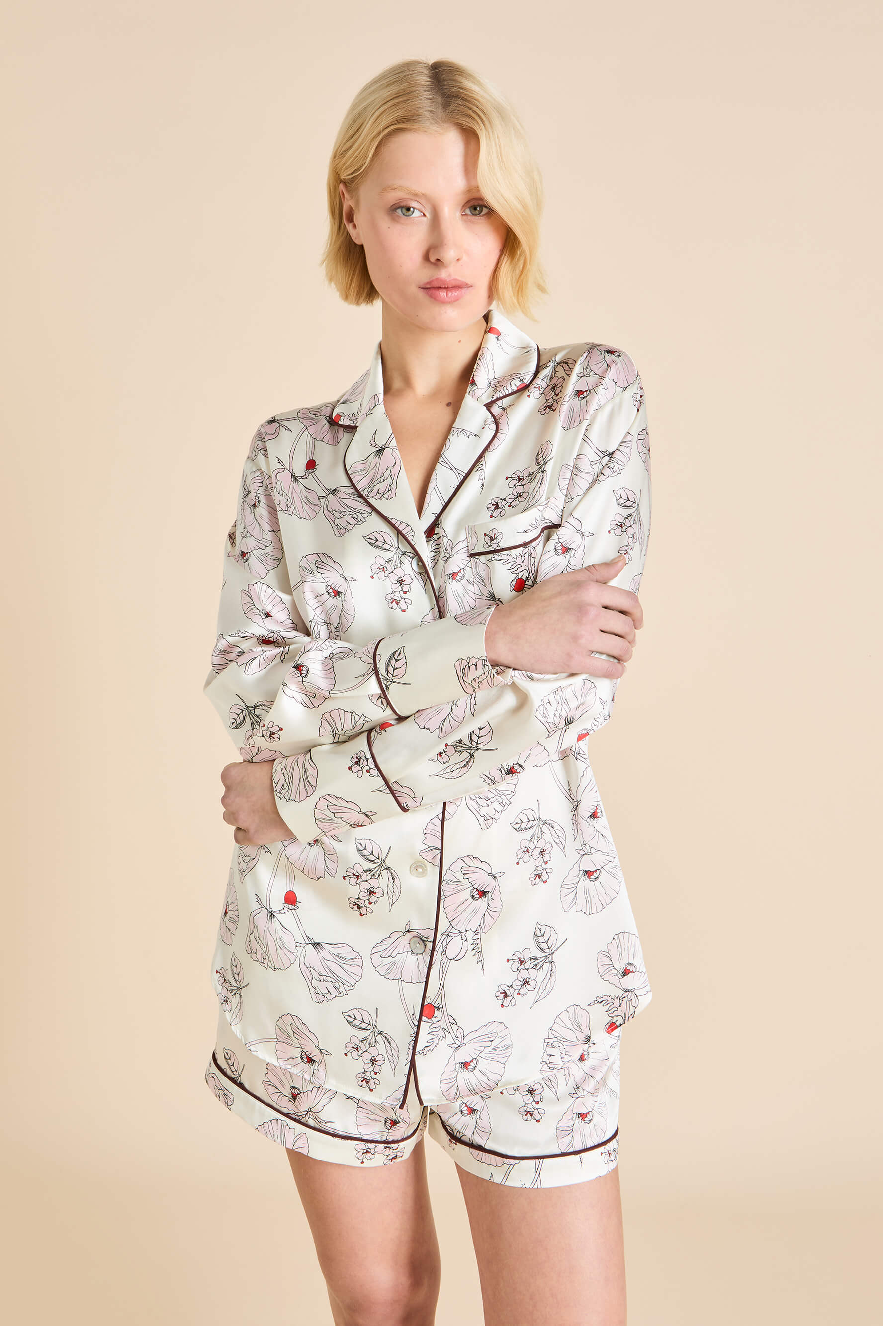 alba rosalia ivory floral pyjamas in silk satin 