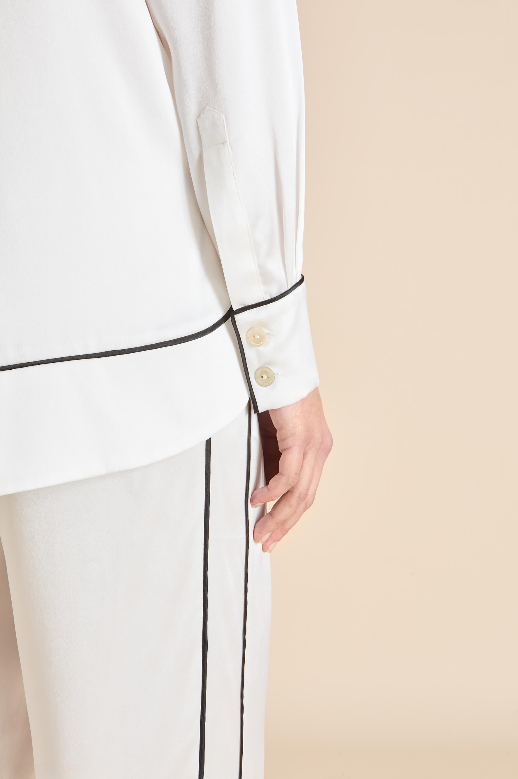 Anita Ivory Pajamas in Silk Satin