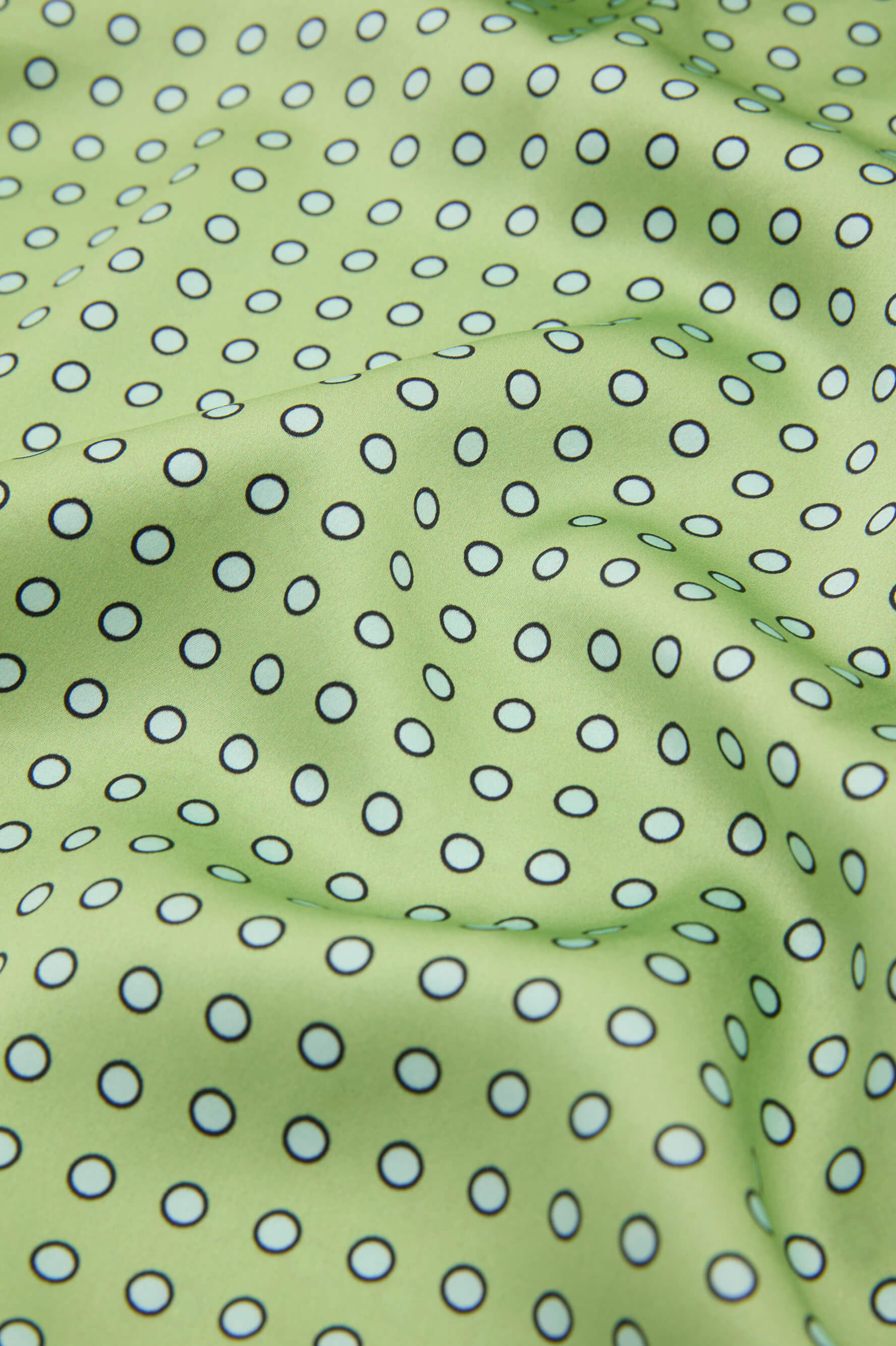 Bella Bernini Green Polka Dot Camisole Set in Silk Satin