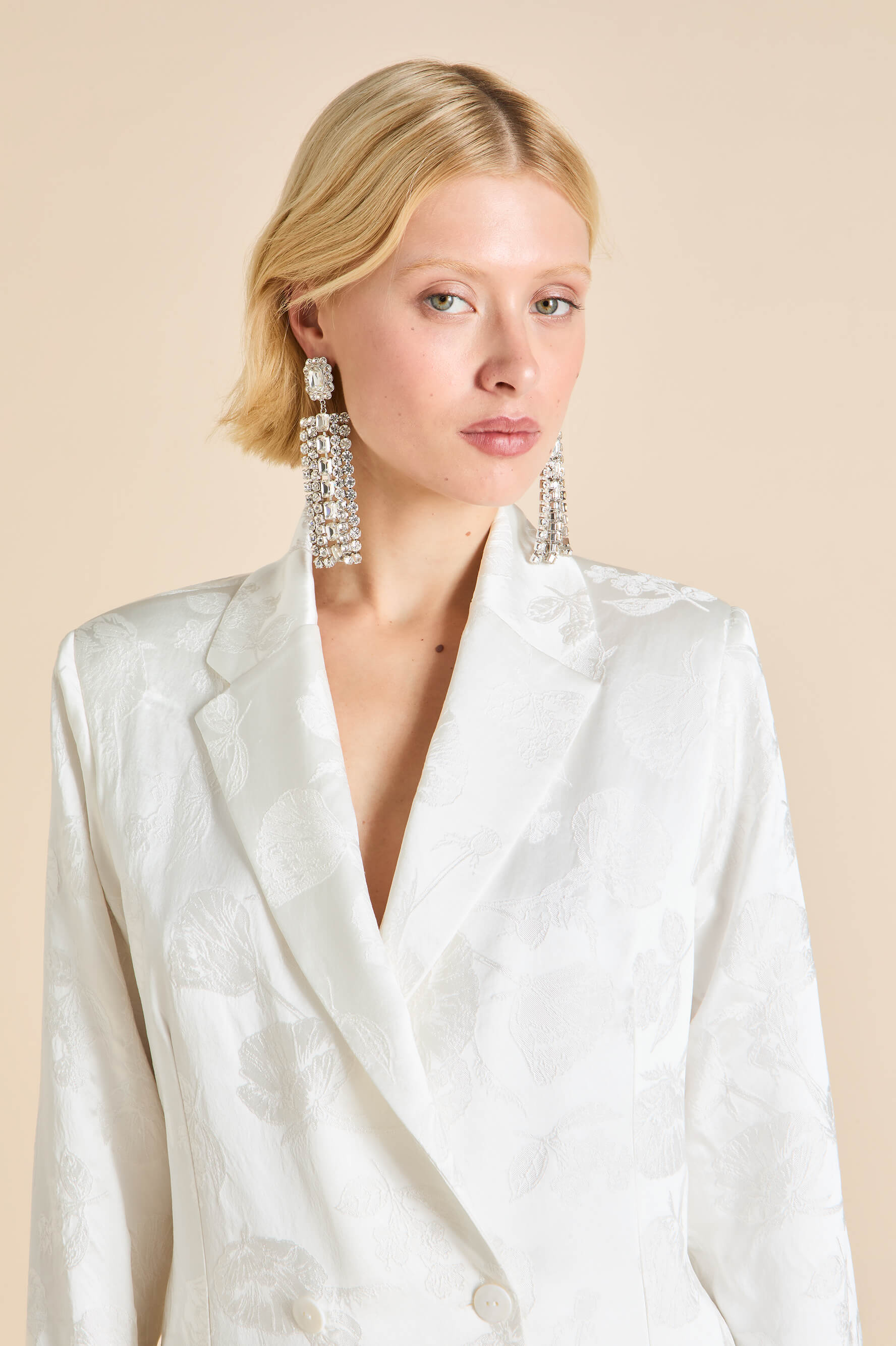 bianca liliana ivory floral pyjamas in silk jacquard 