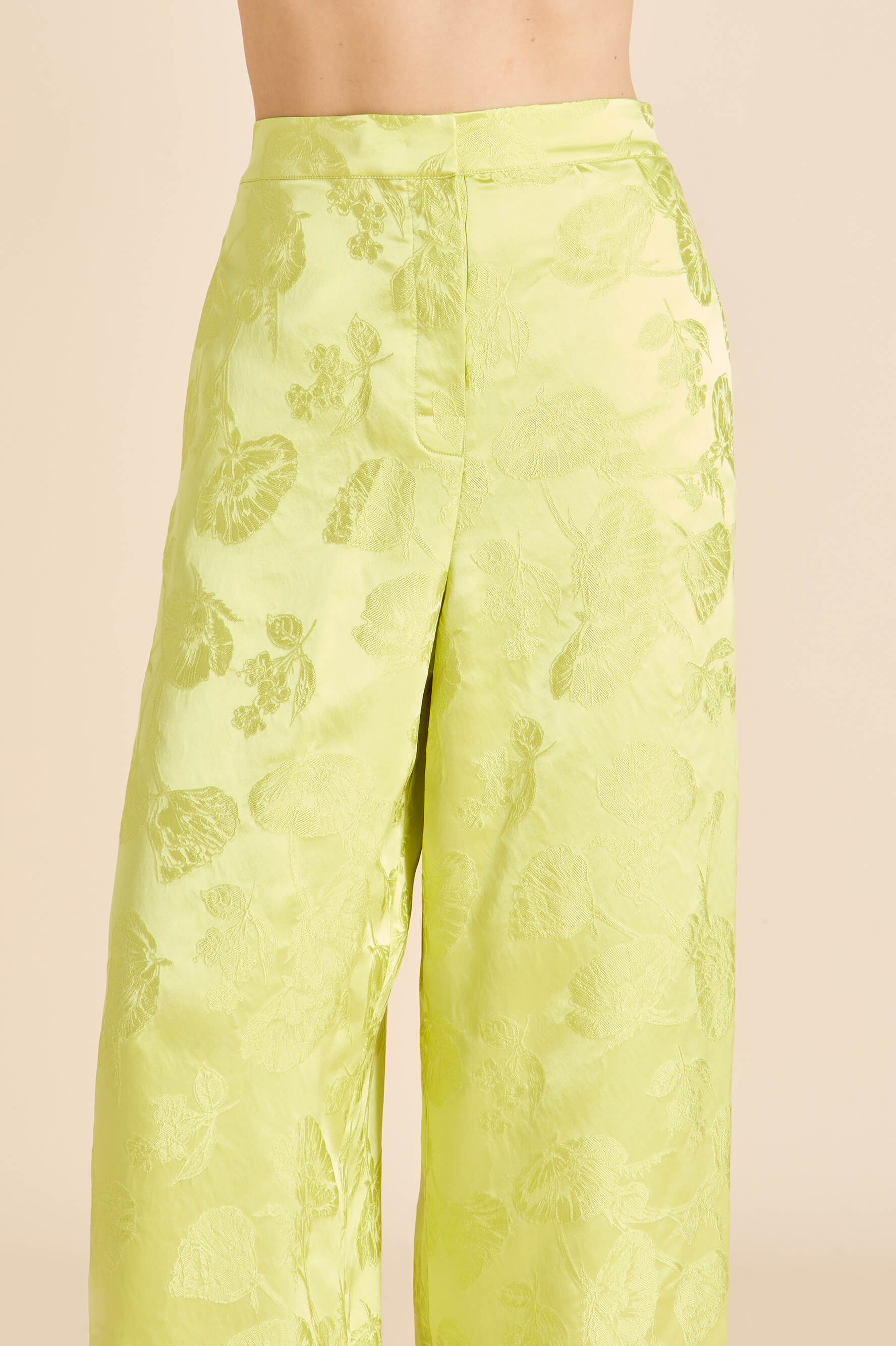 Bianca Ludovica Green Floral Pyjamas in Silk Jacquard