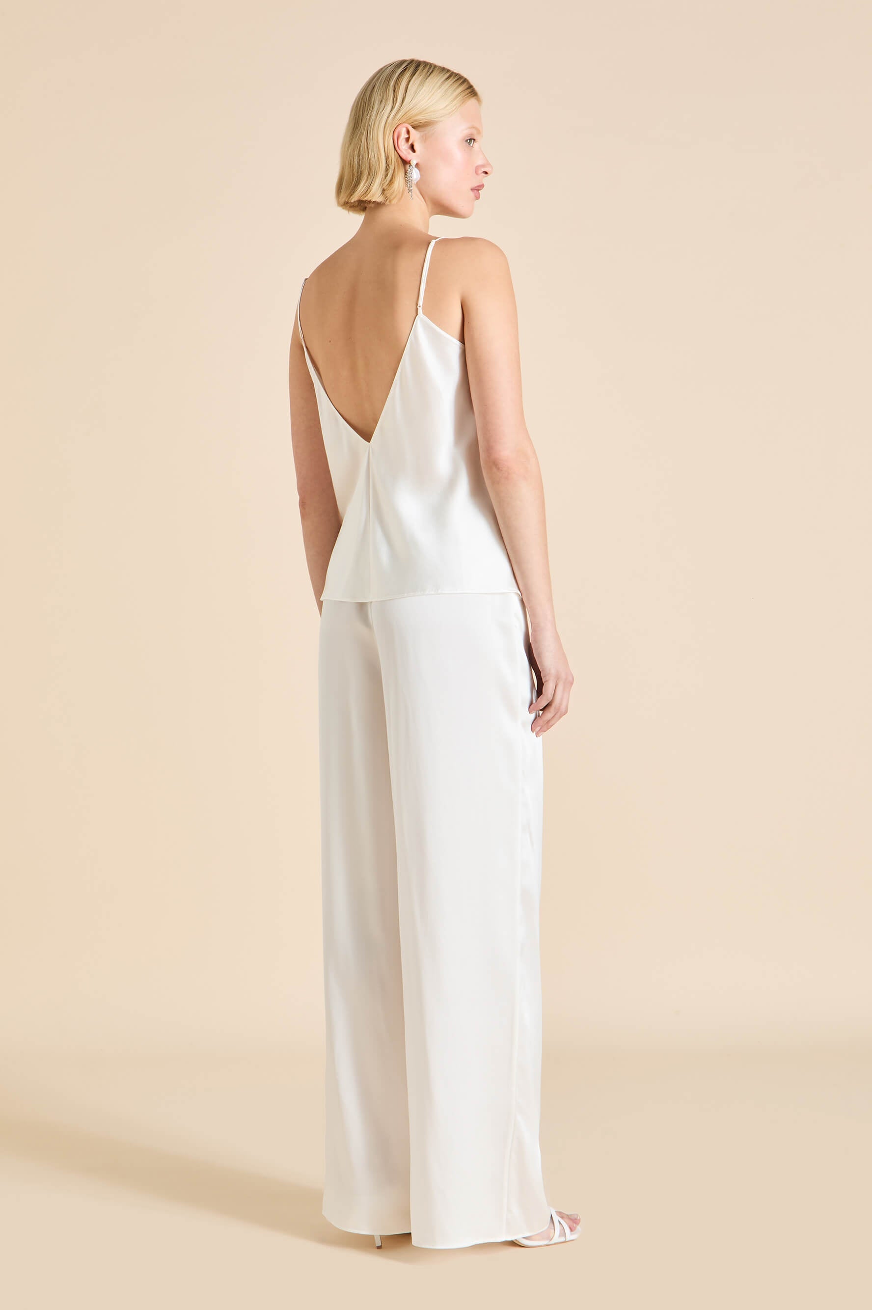 Blair Ivory Camisole Set in Silk Satin