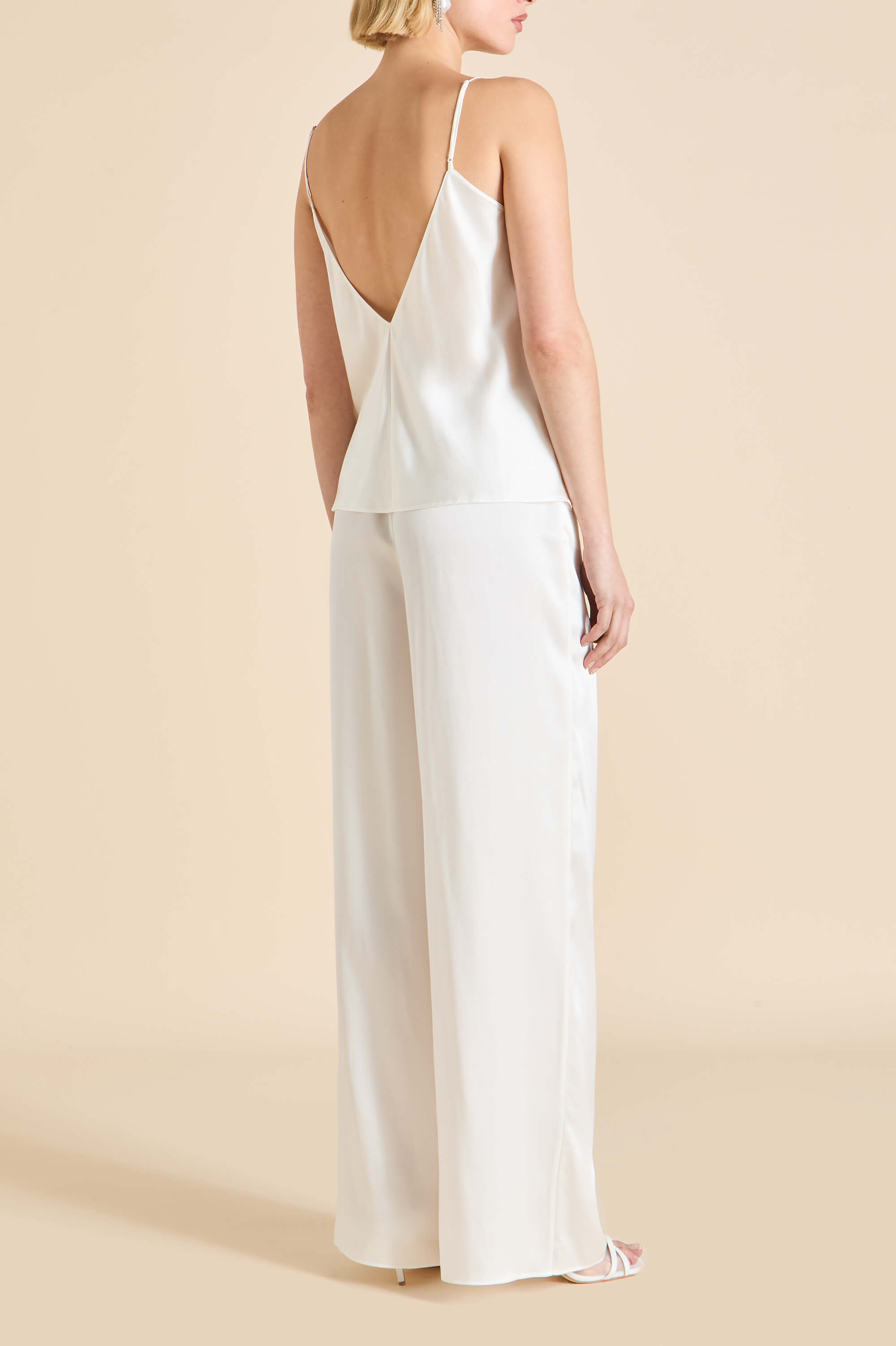 Blair Ivory Camisole Set in Silk Satin