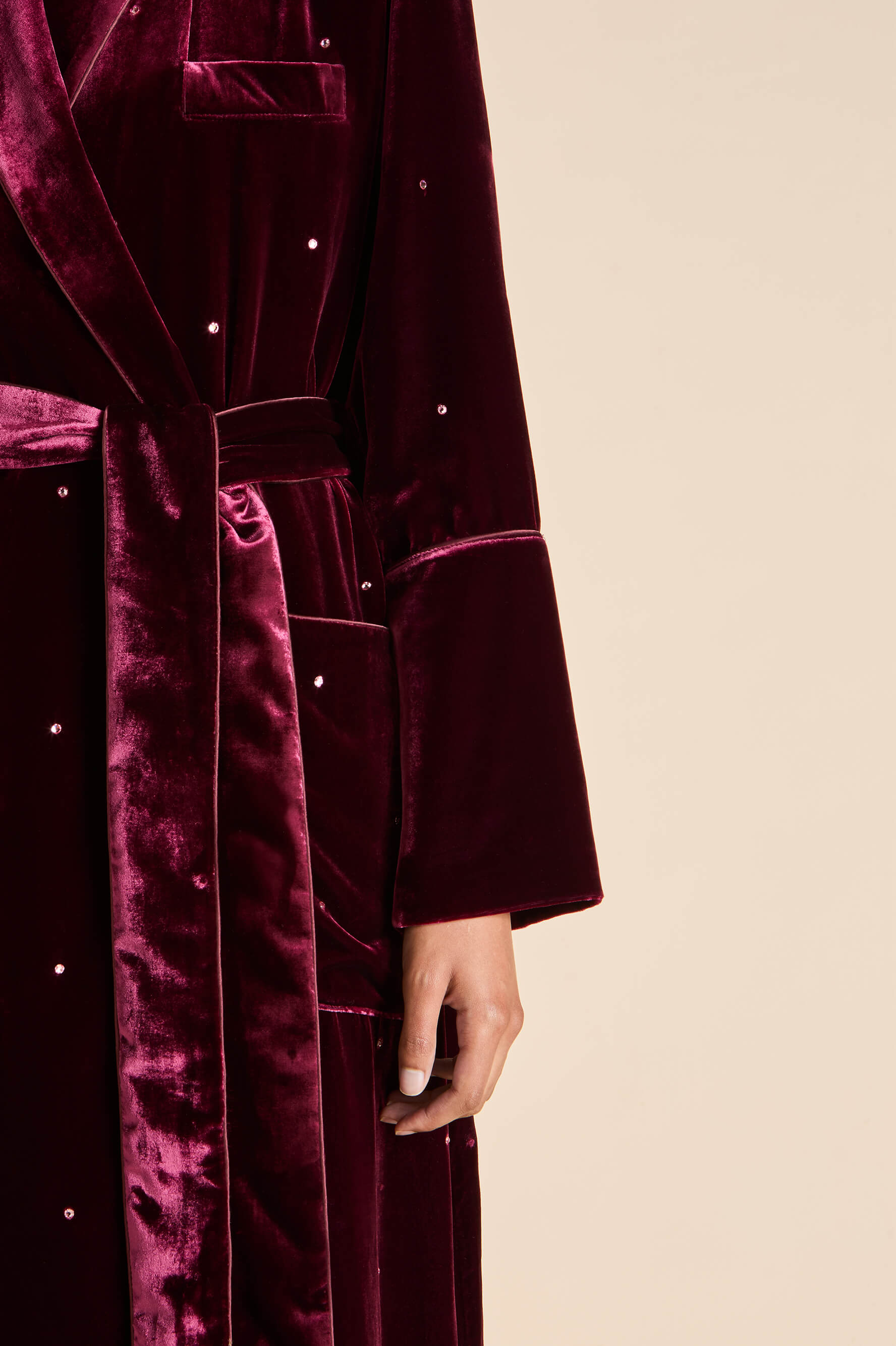 Capability Ritzy Red Crystal Robe in Silk Velvet