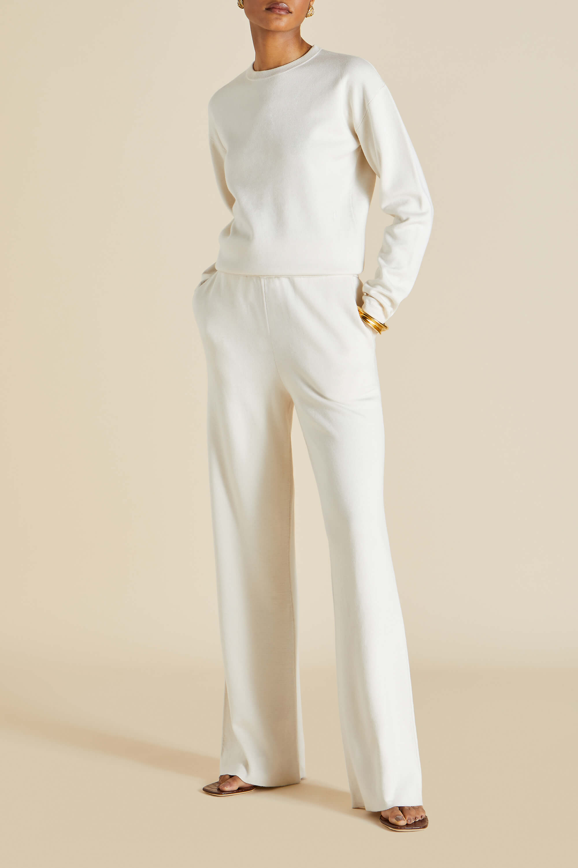 carmel alaska ivory knitwear in silk-cashmere