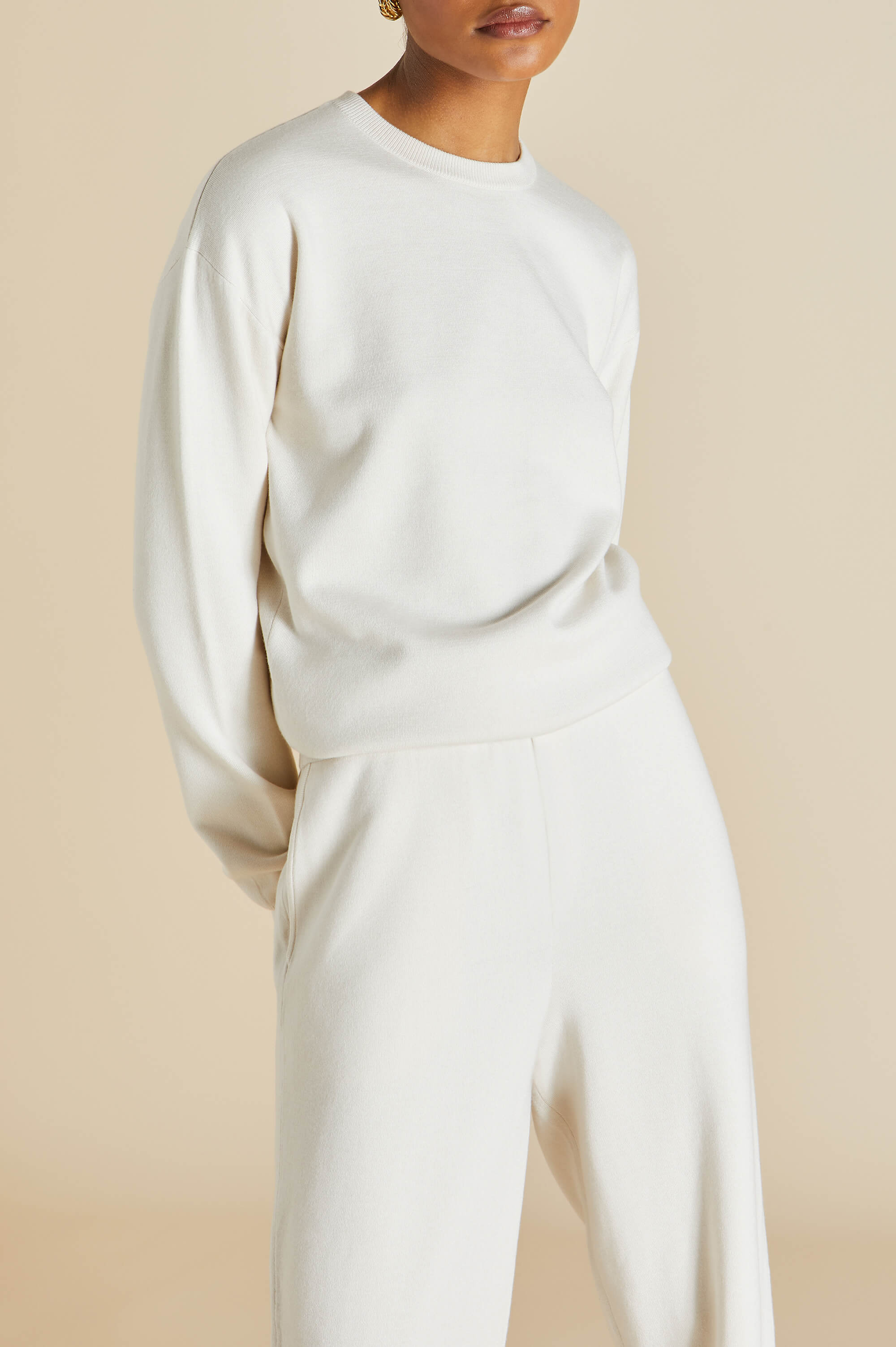 carmel alaska ivory knitwear in silk-cashmere 
