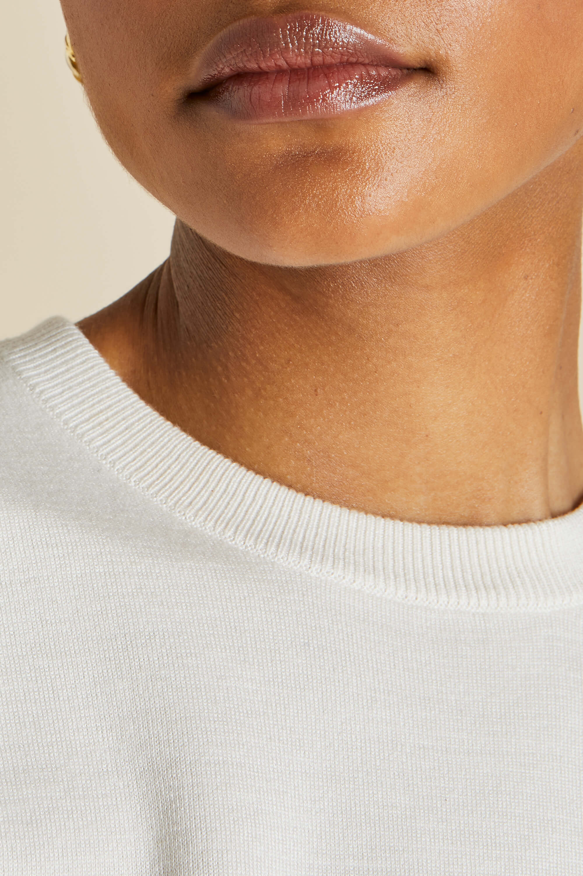 Carmel Alaska Ivory Knitwear in Silk-Cashmere
