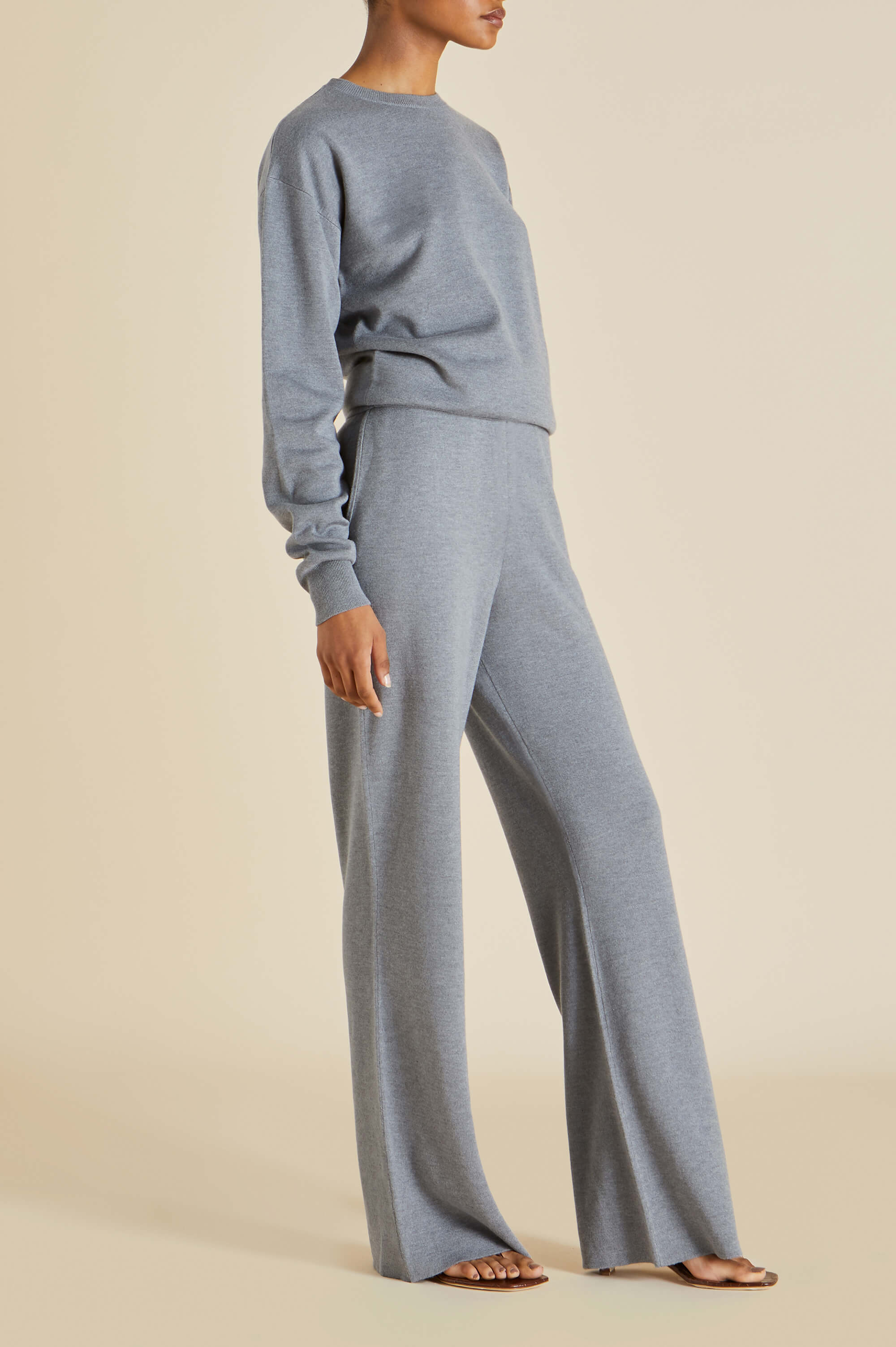 Carmel London Grey Knitwear in Silk-Cashmere