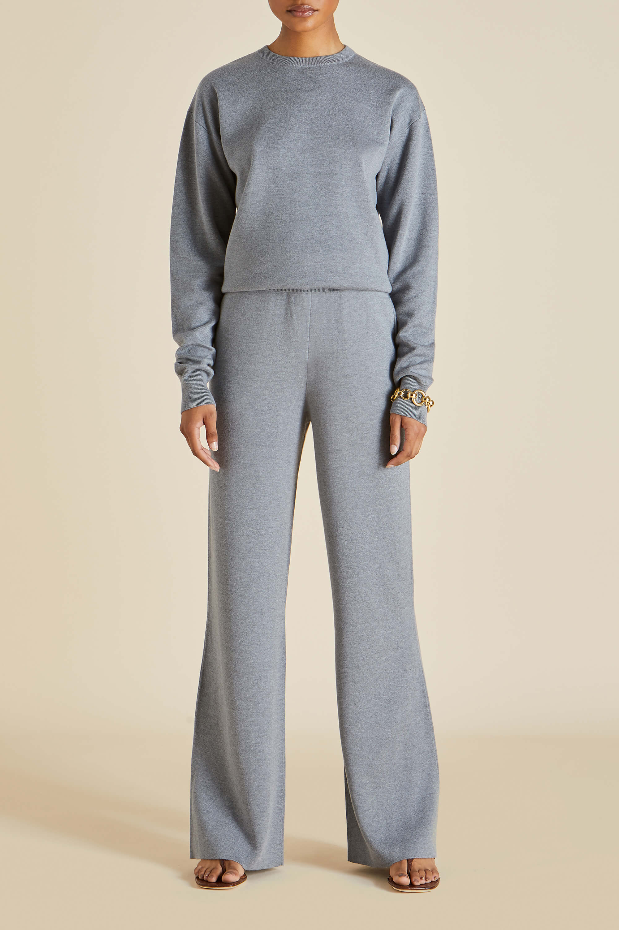 Carmel London Grey Knitwear in Silk-Cashmere