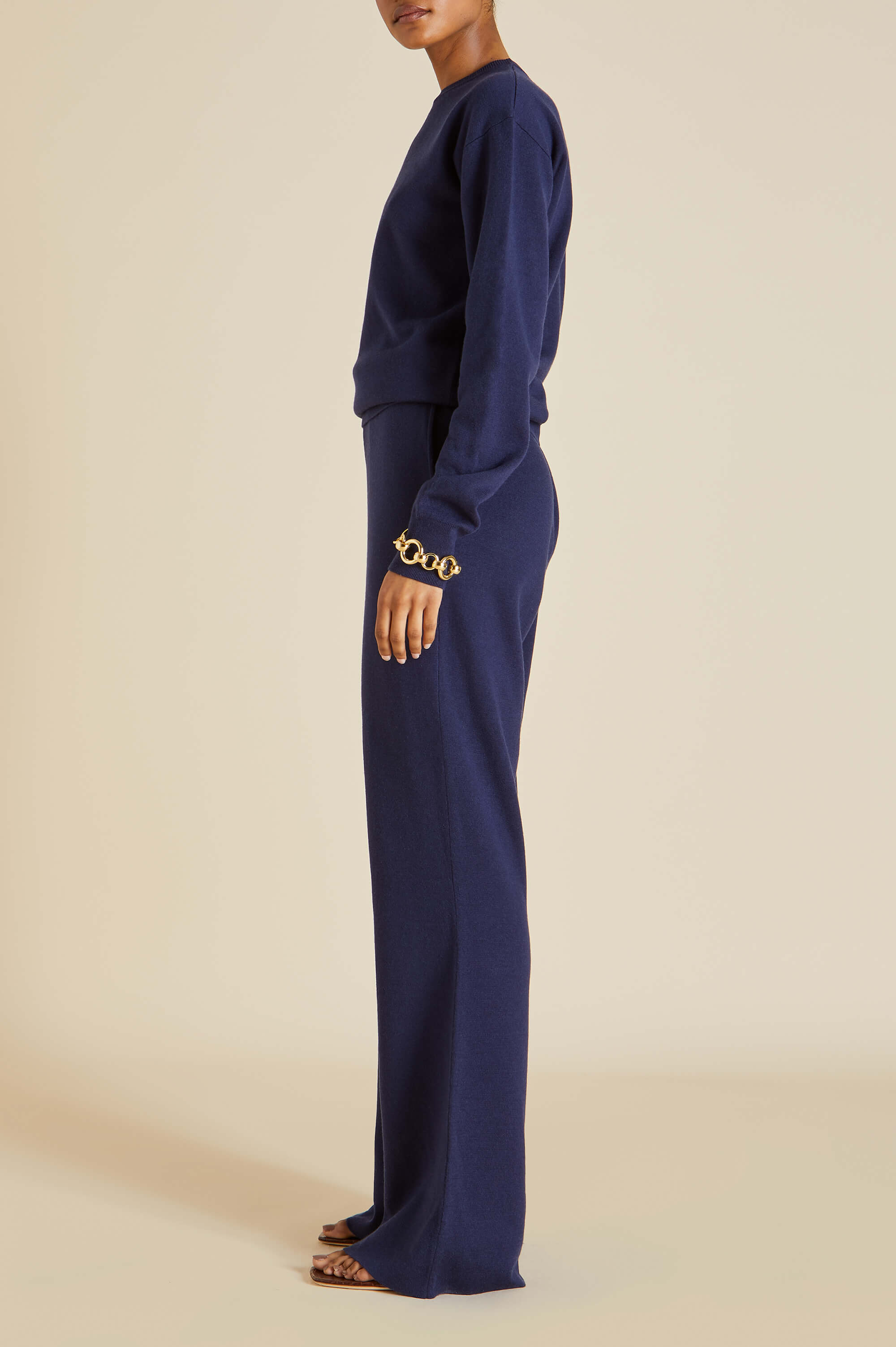 Carmel Paris Navy Knitwear in Silk-Cashmere