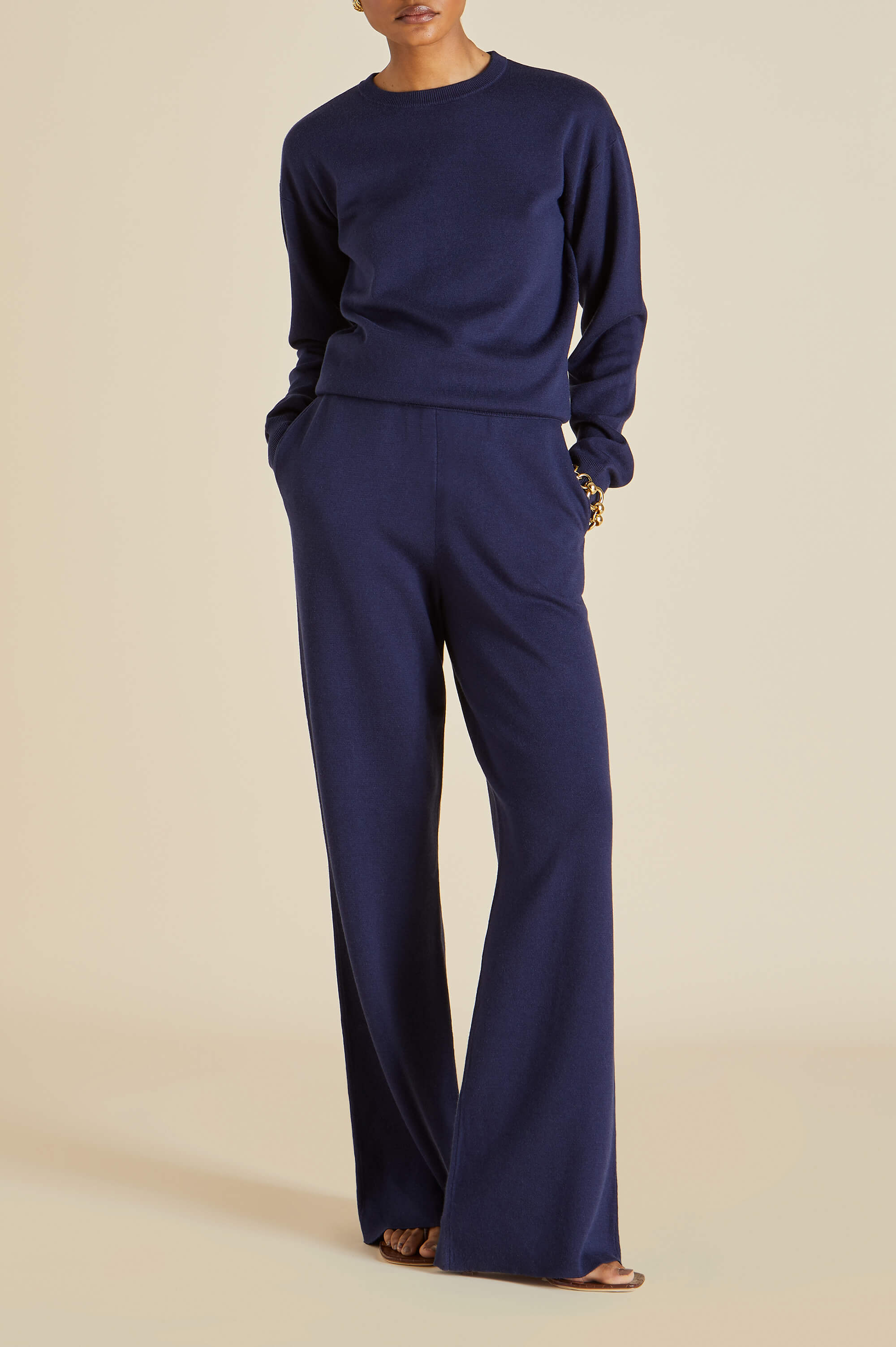 Carmel Paris Navy Knitwear in Silk-Cashmere