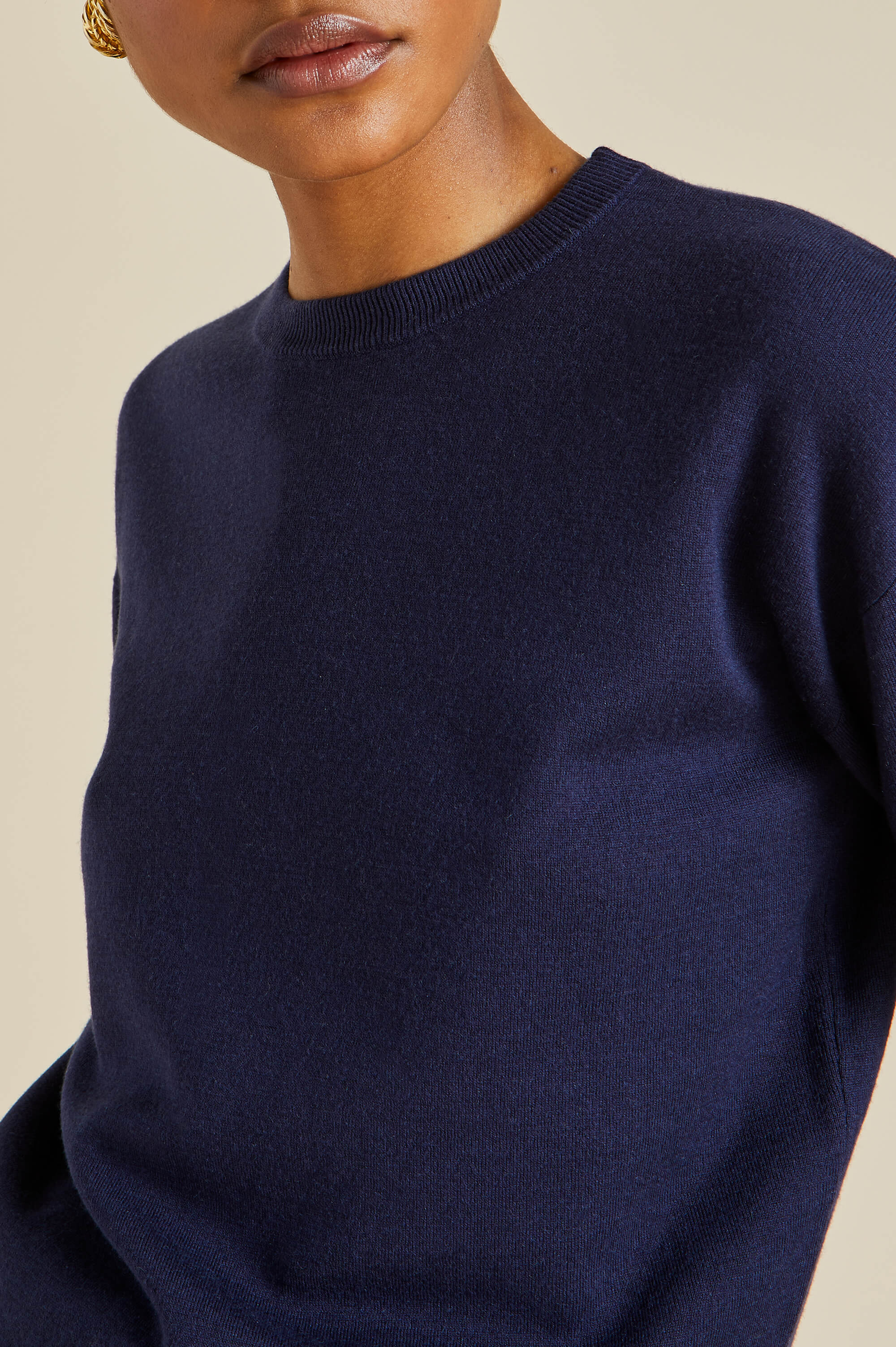 Carmel Paris Navy Knitwear in Silk-Cashmere