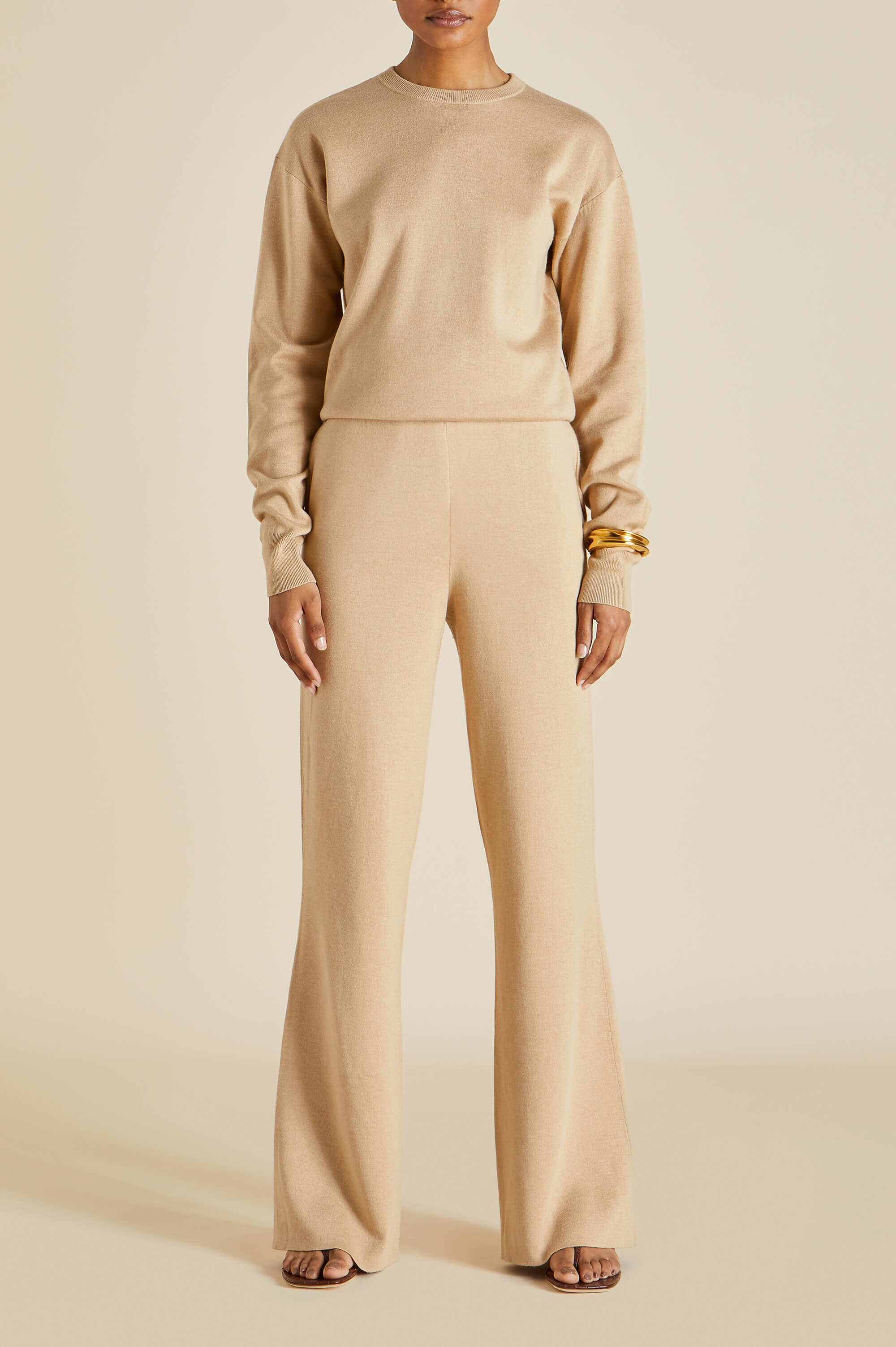 Carmel Shanghai Beige Knitwear in Silk-Cashmere