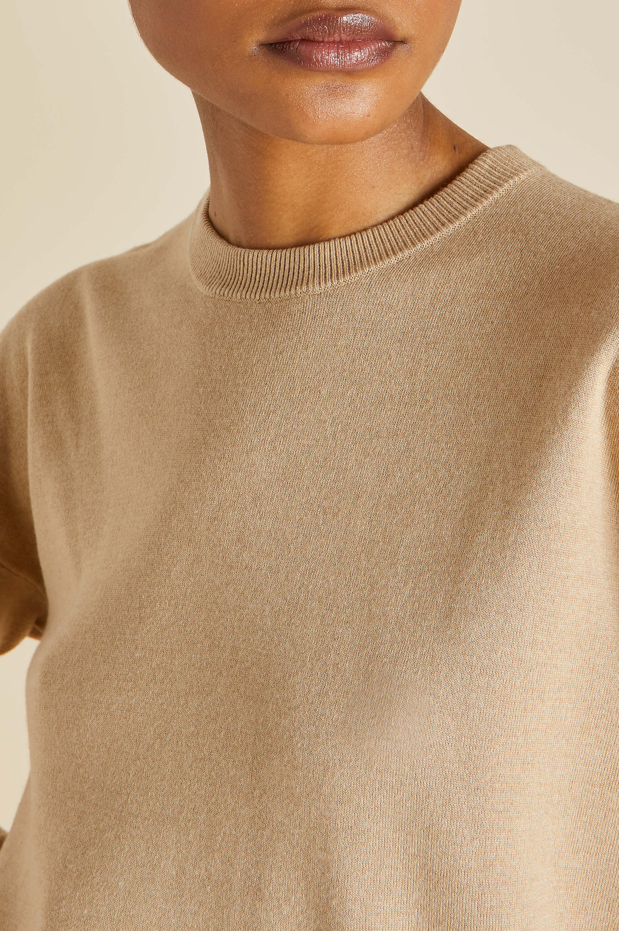 Carmel Shanghai Beige Knitwear in Silk-Cashmere