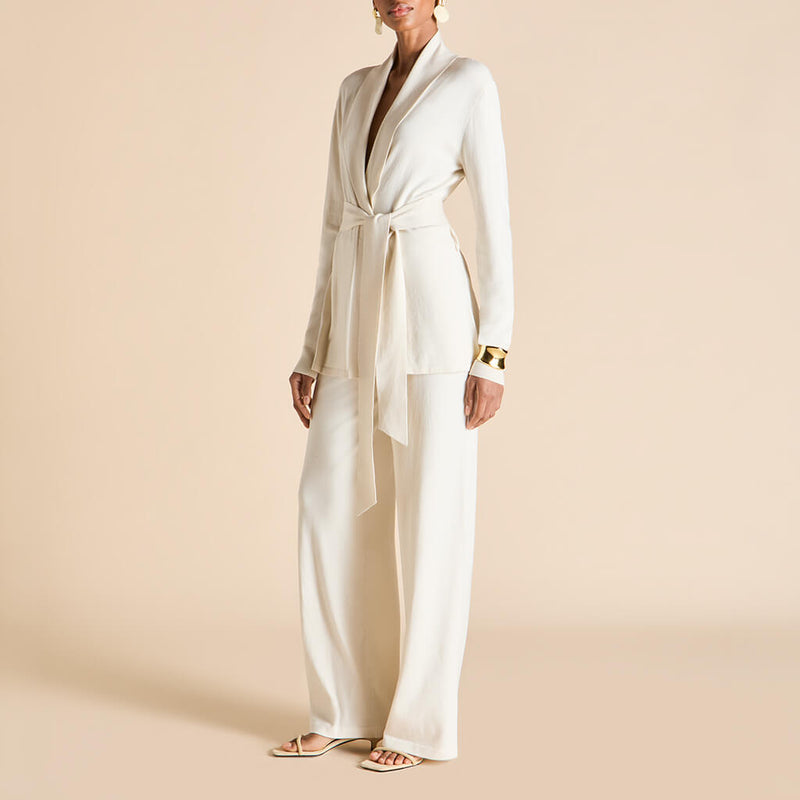 Caro Alaska Ivory Knitwear in Silk-Cashmere