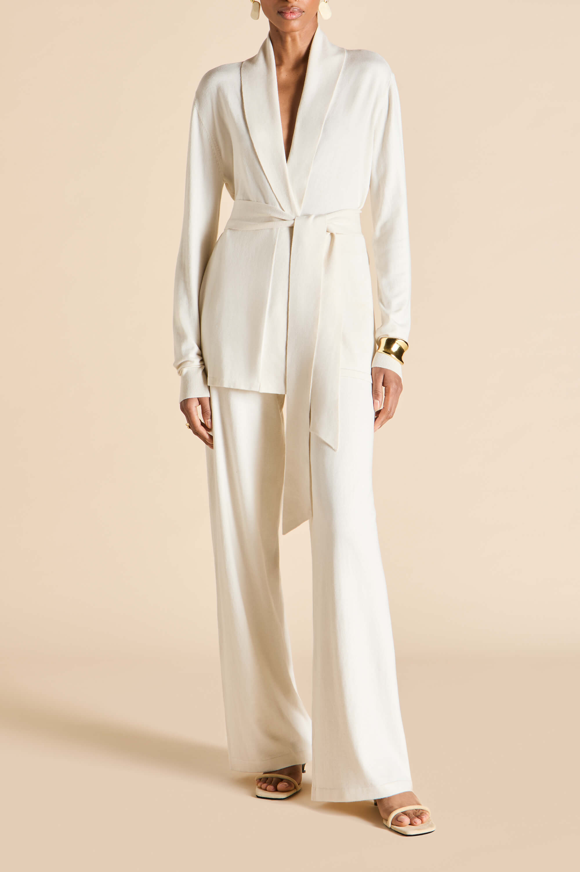 Caro Alaska Ivory Knitwear in Silk-Cashmere