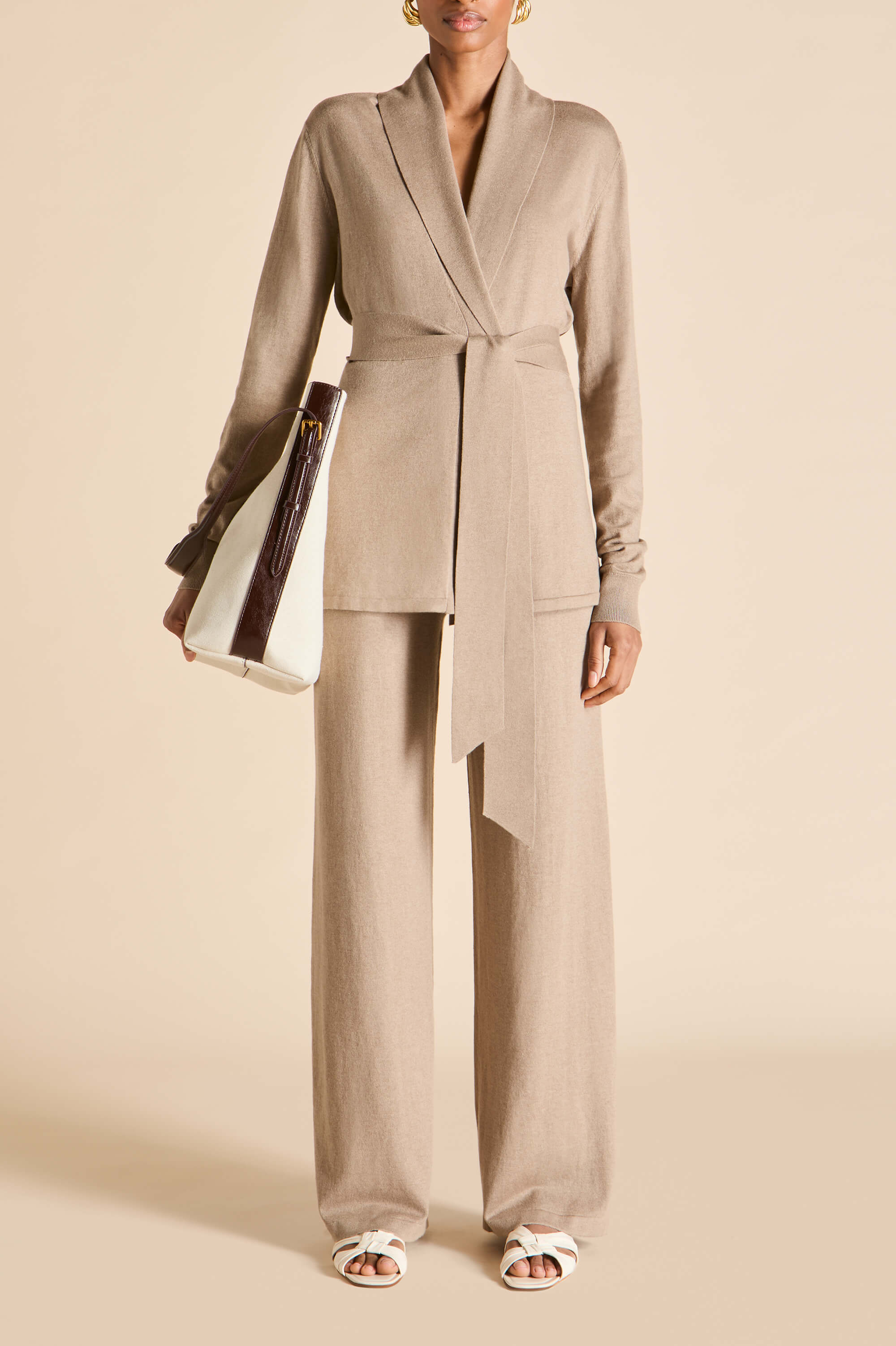 Caro Dallas Beige Knitwear in Silk-Cashmere