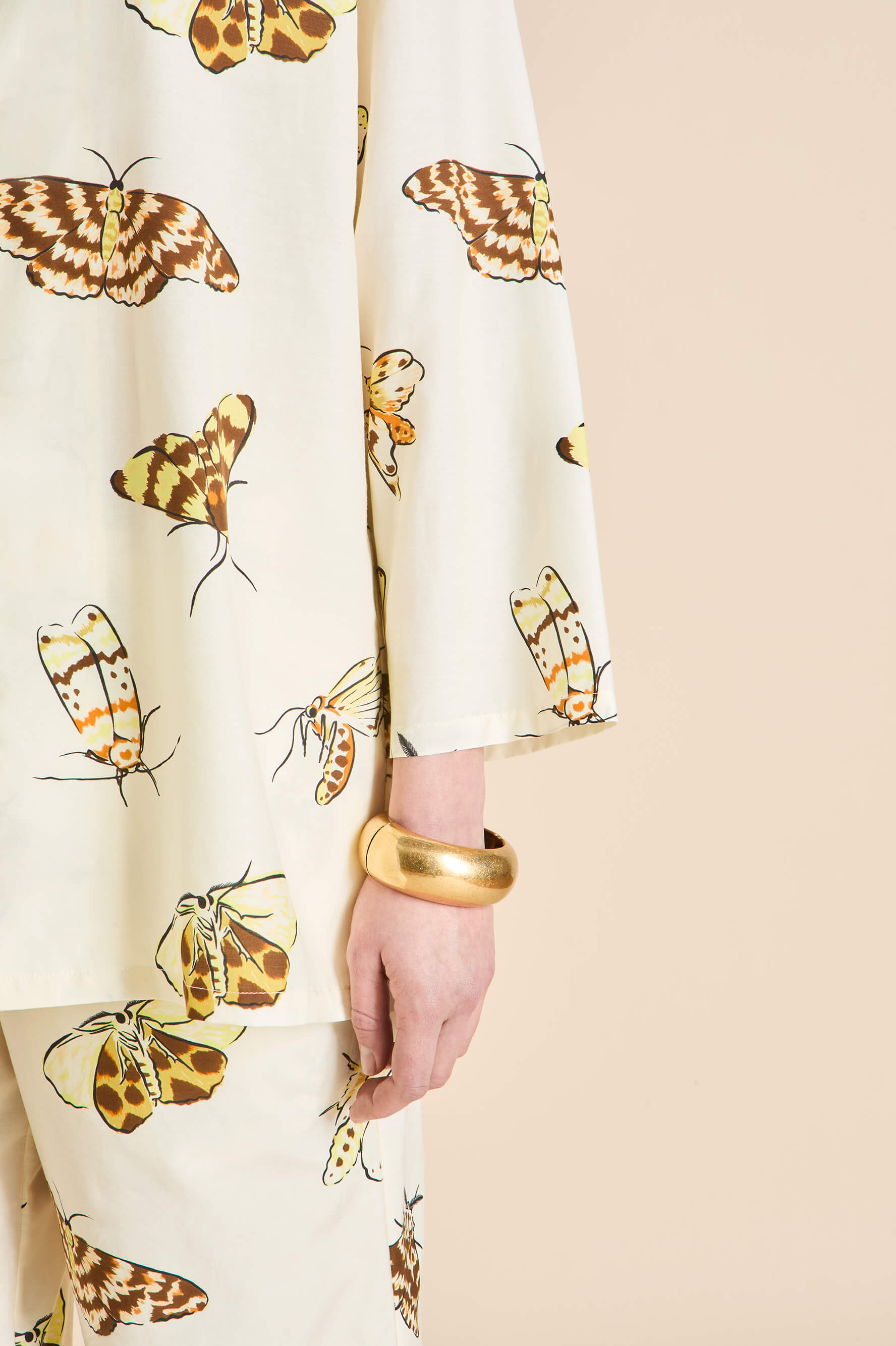 casablanca opaline cream moth pyjamas in cotton-silk 