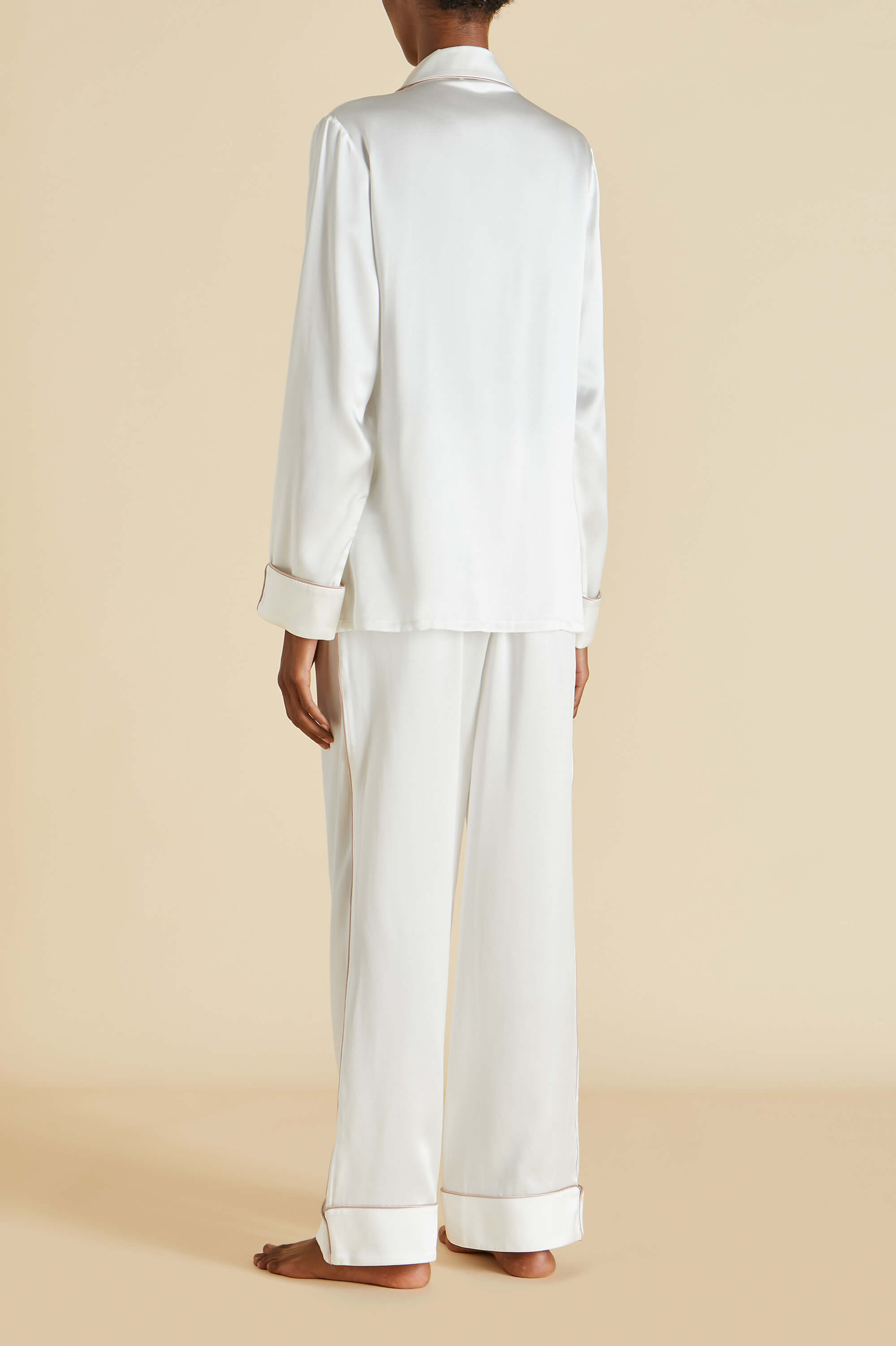 Coco Ivory Oyster Pyjamas in Silk Satin