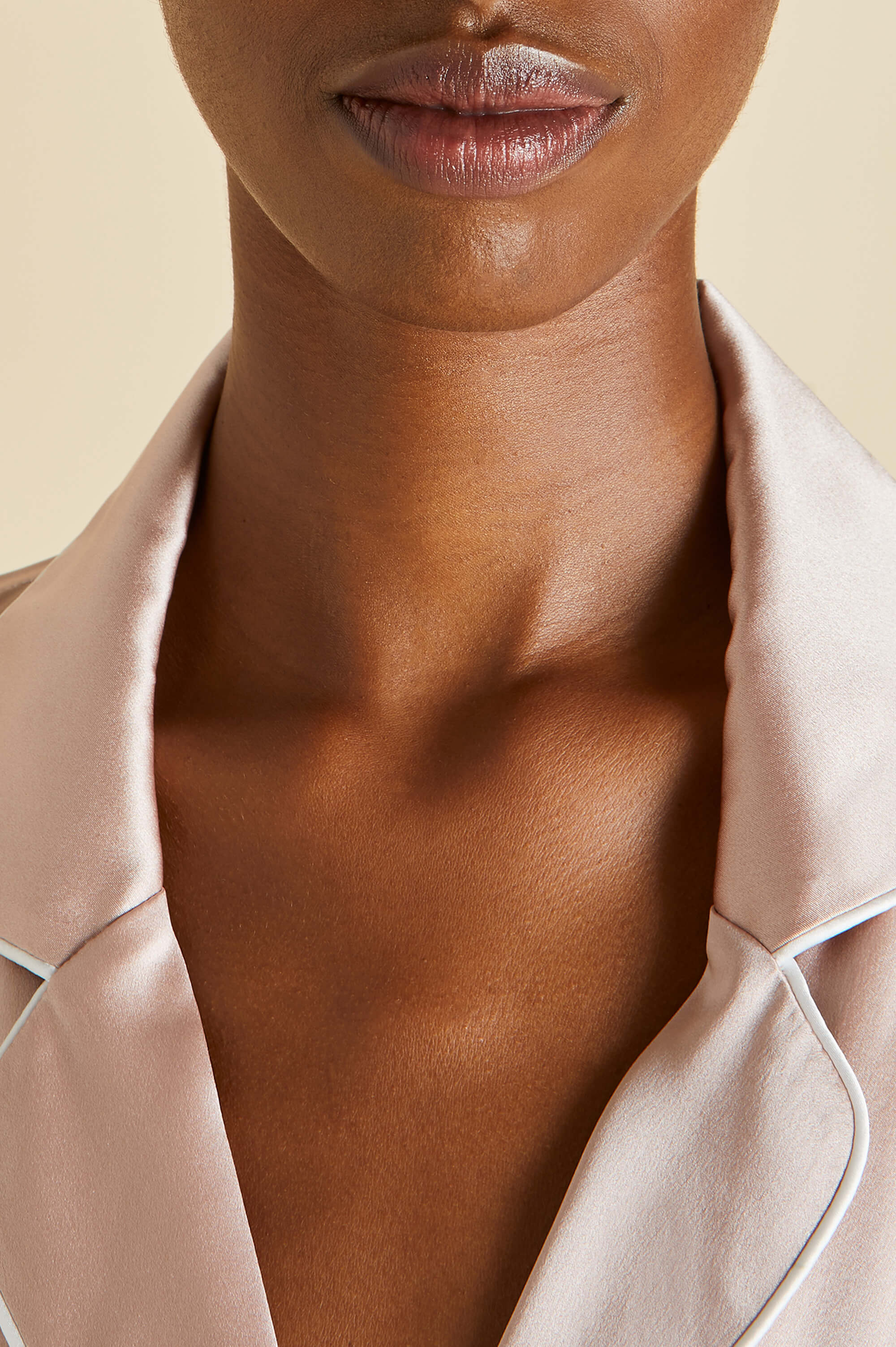 Coco Oyster Ivory Pyjamas in Silk Satin
