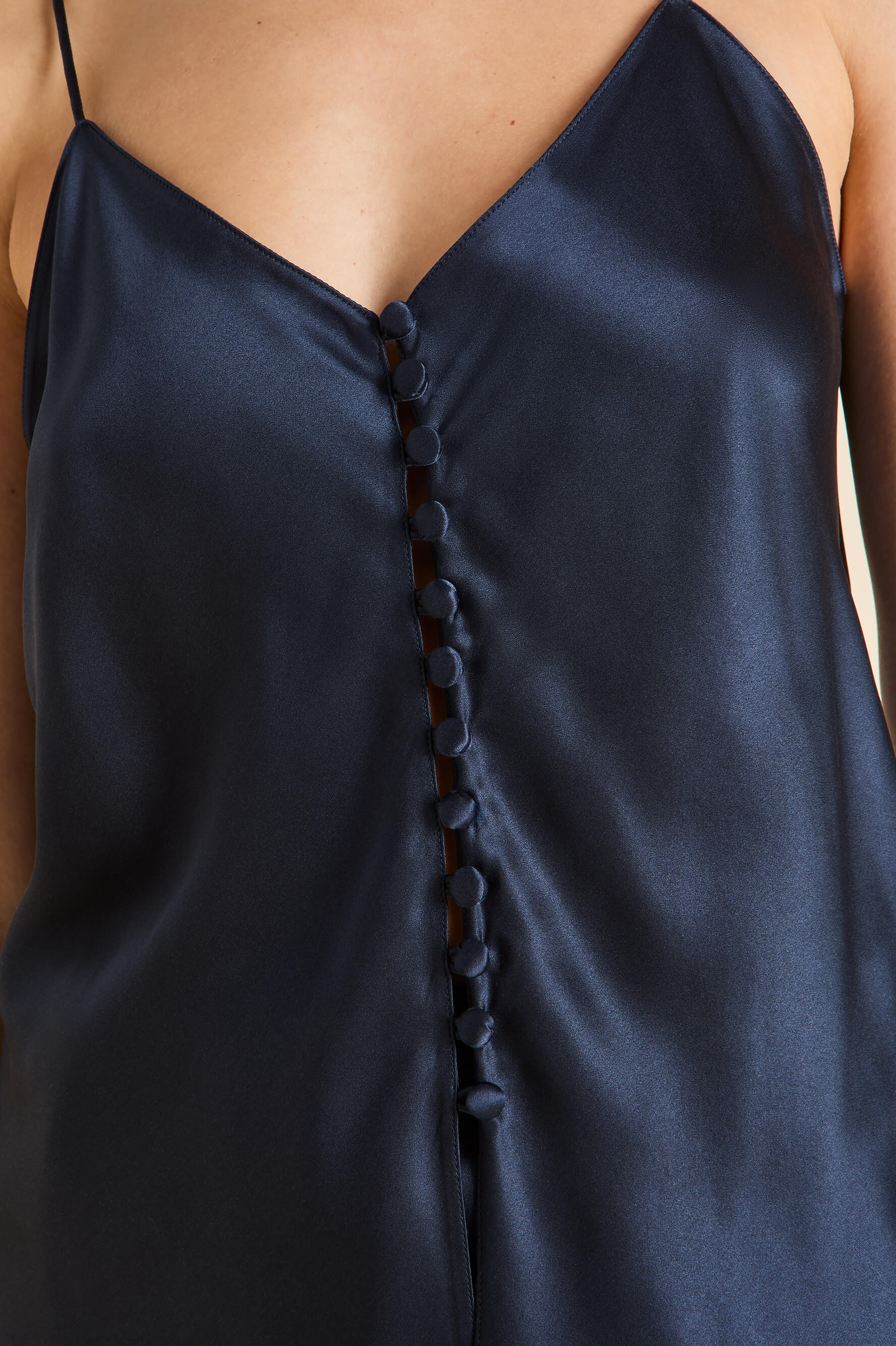 Etta Navy Camisole Set in Silk Satin