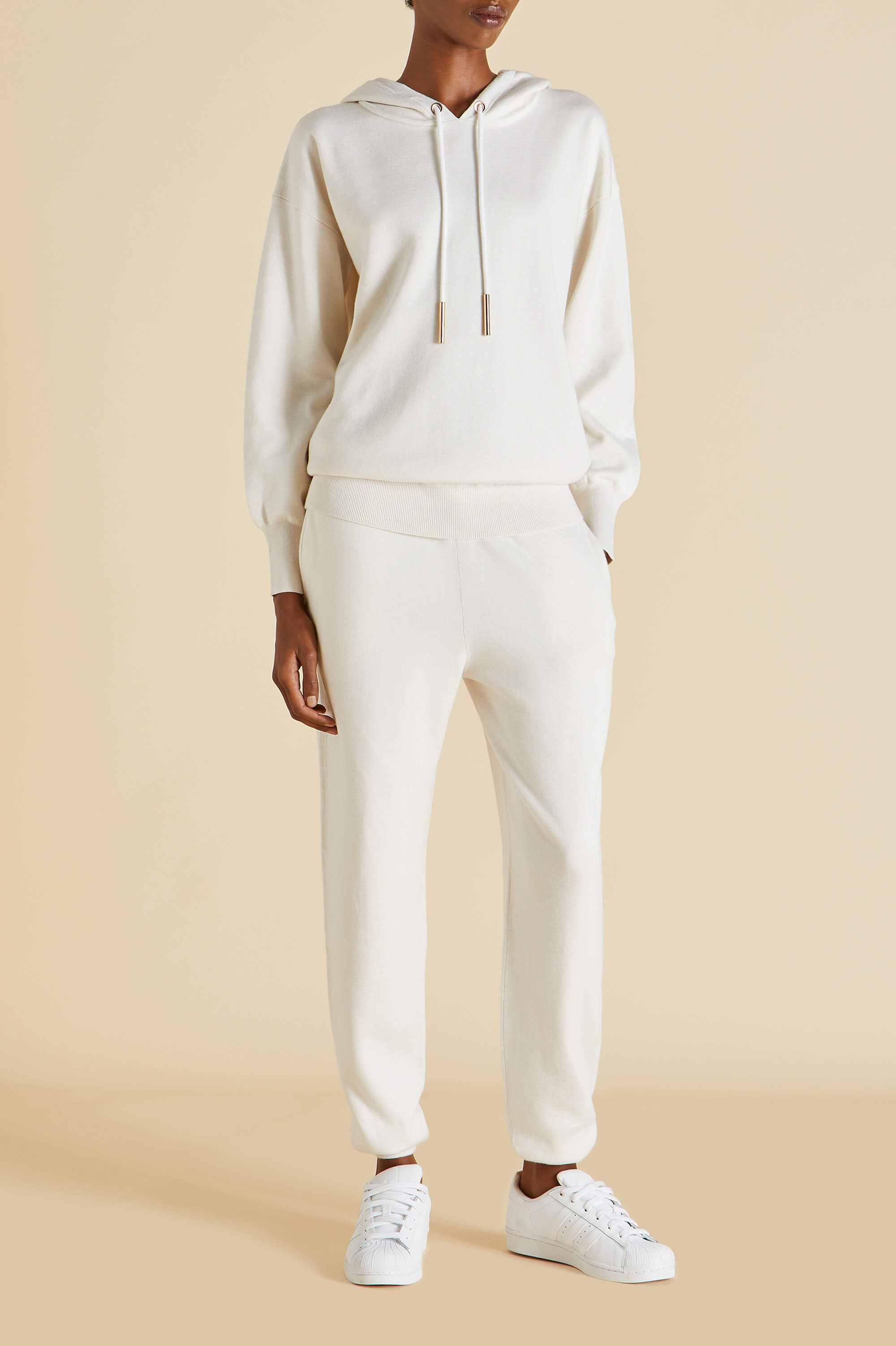 gia alaska ivory tracksuit in silk-cashmere