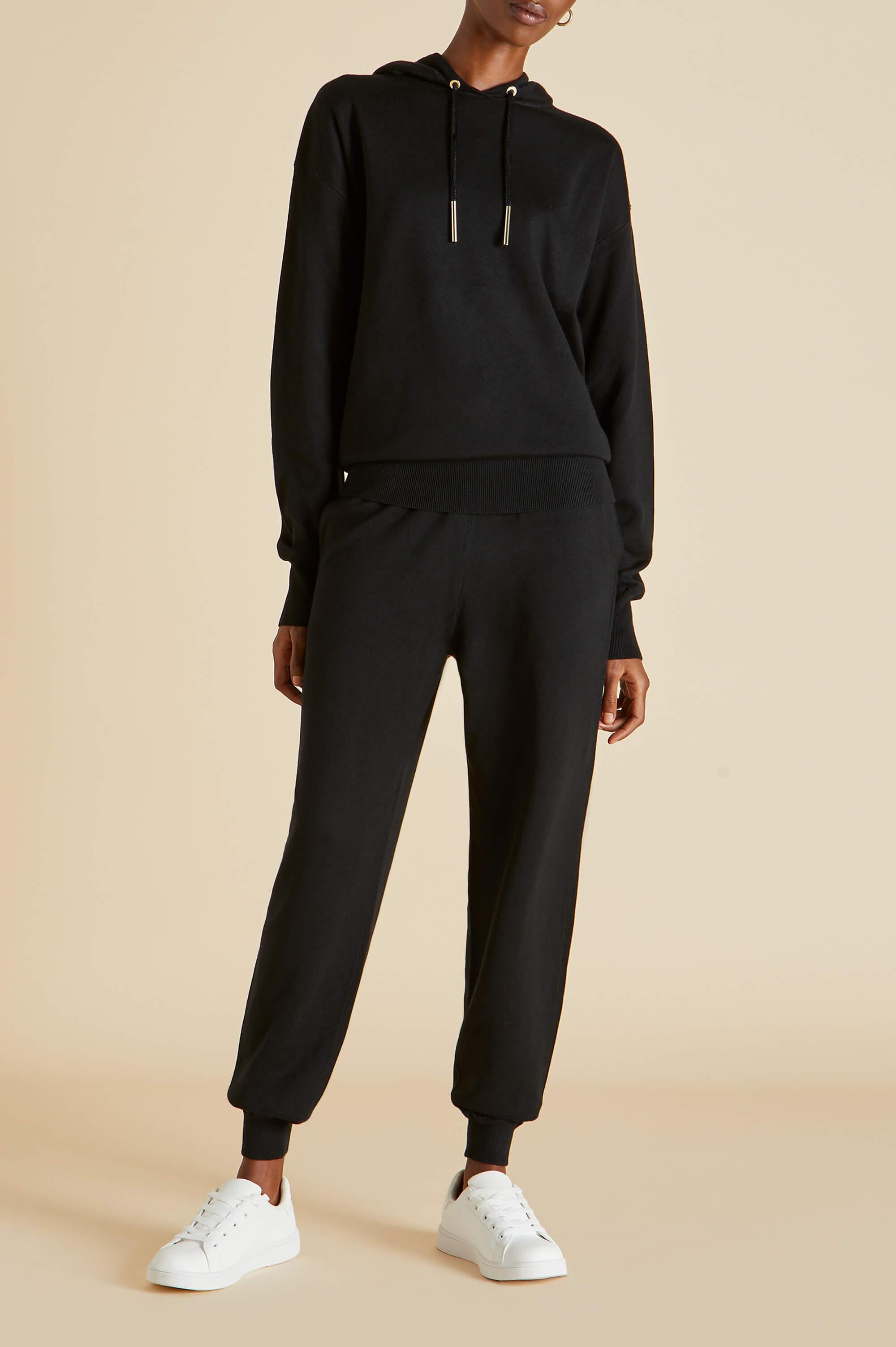 gia berlin black tracksuit in silk-cashmere