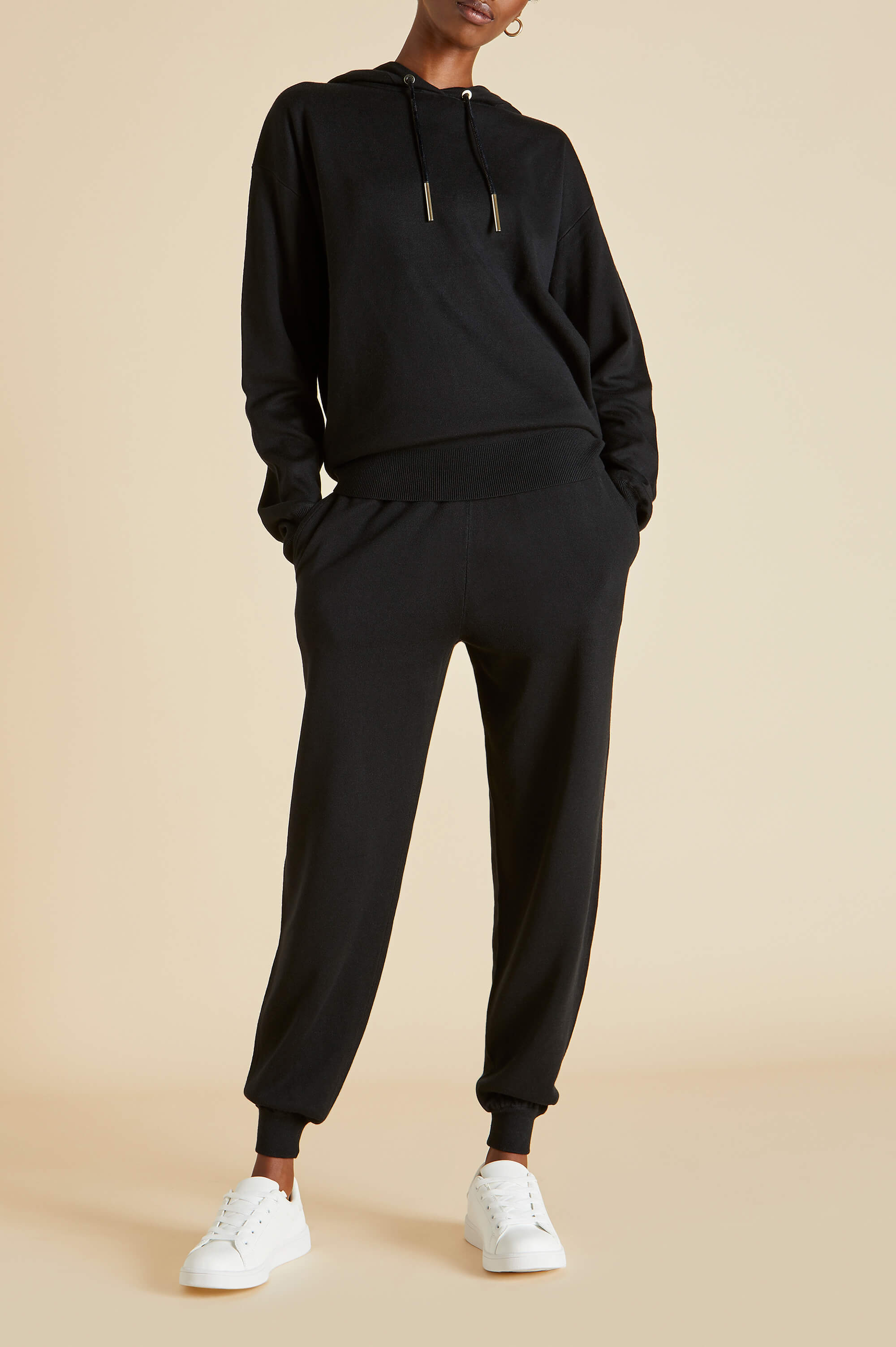 Gia Berlin Black Tracksuit in Silk-Cashmere