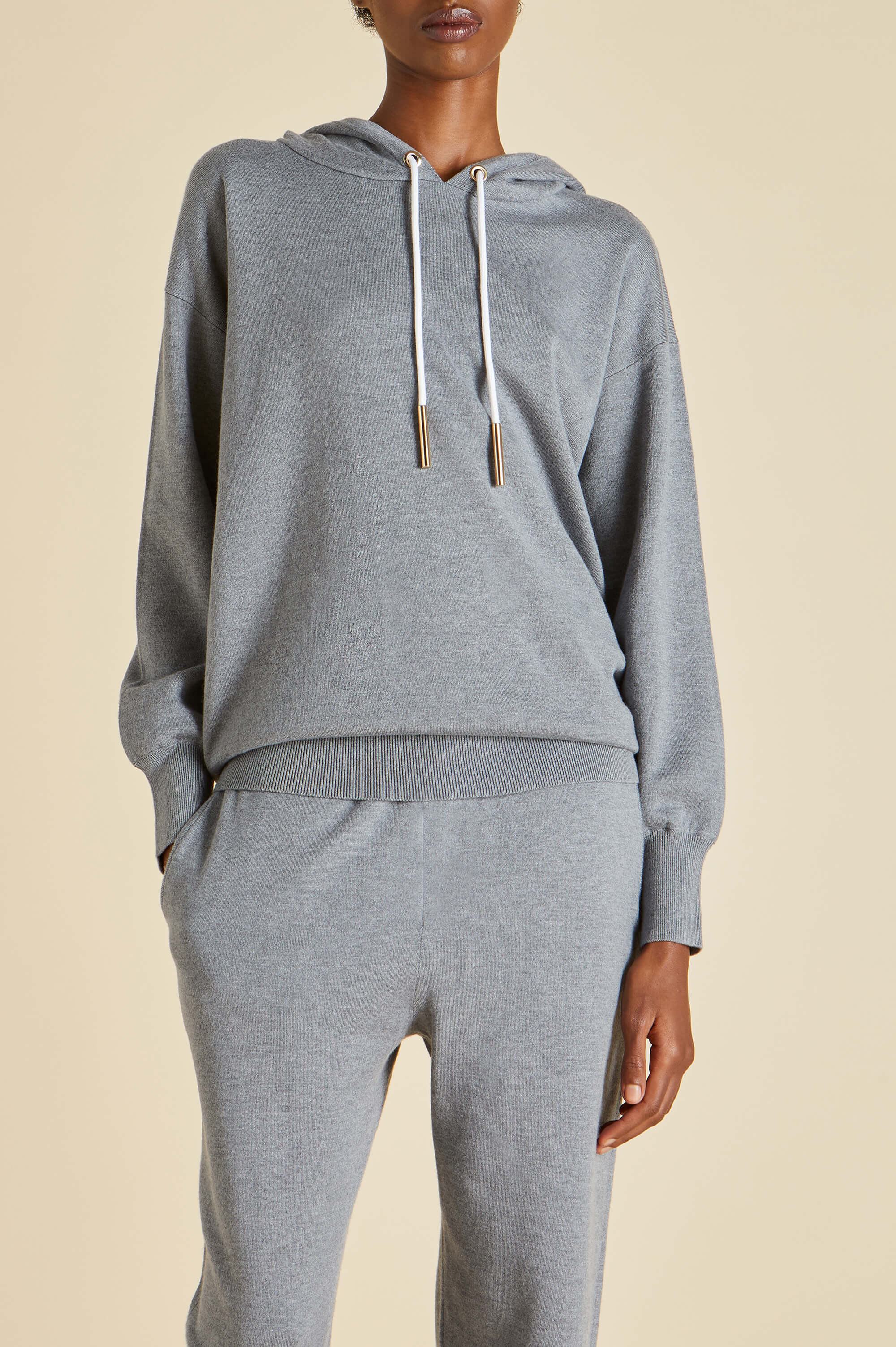 gia london grey tracksuit in silk-cashmere 