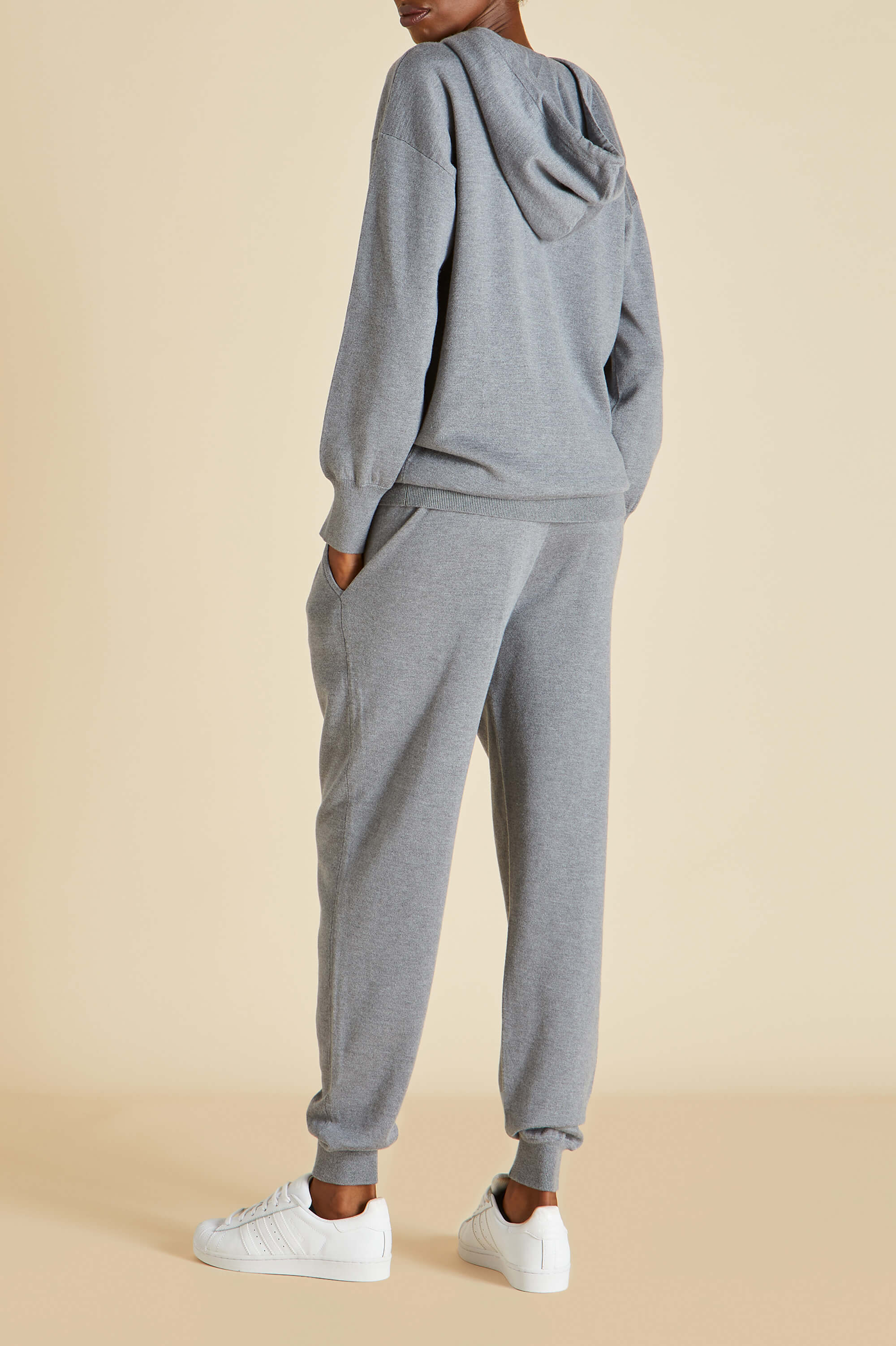 Gia London Grey Tracksuit in Silk-Cashmere