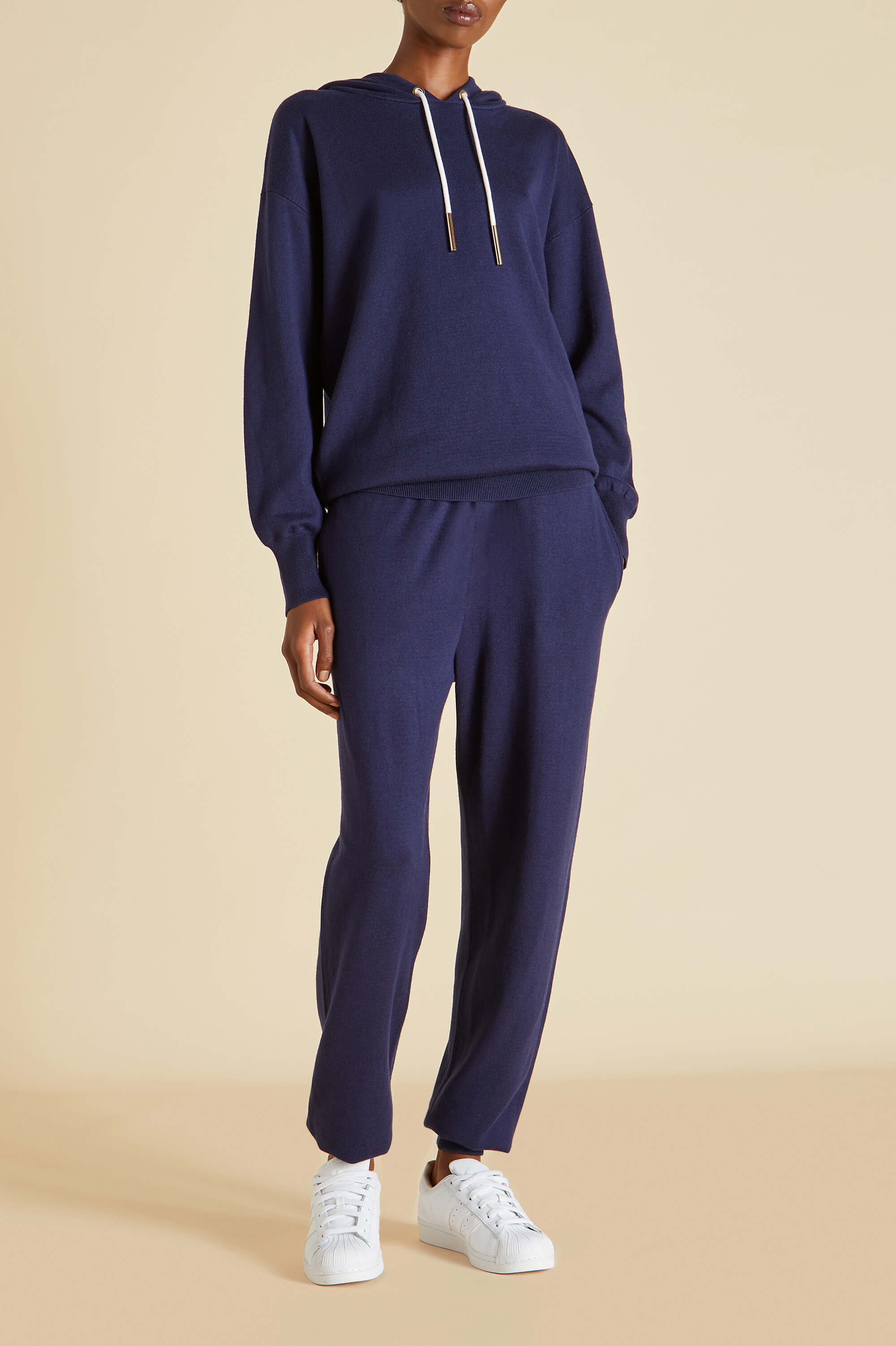 gia paris navy tracksuit in silk-cashmere